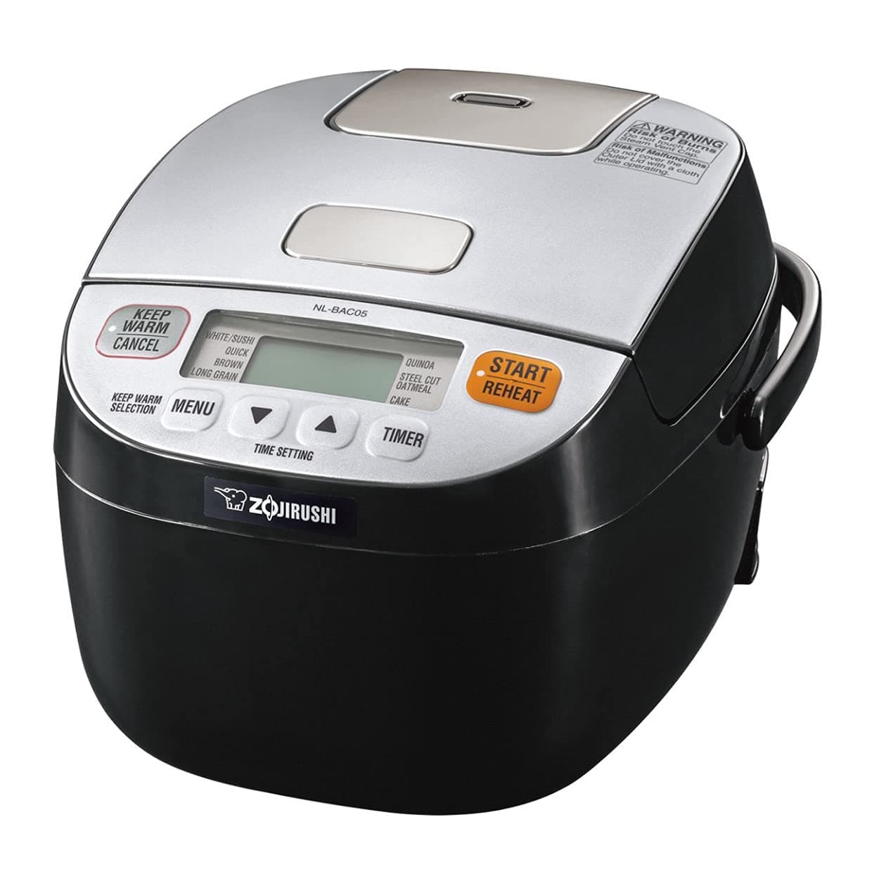 612252-NL-BAC05SB Micom Rice Cooker and Warmer, Silver Black