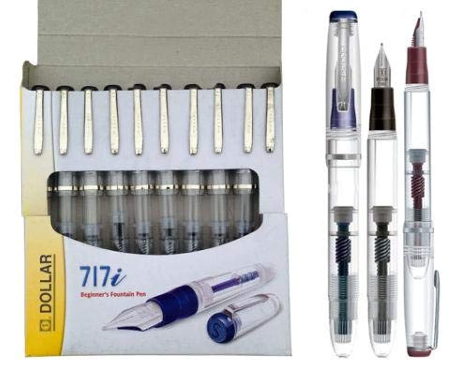 Dollar 717 Transparent Fountain Pen -Pack of 10