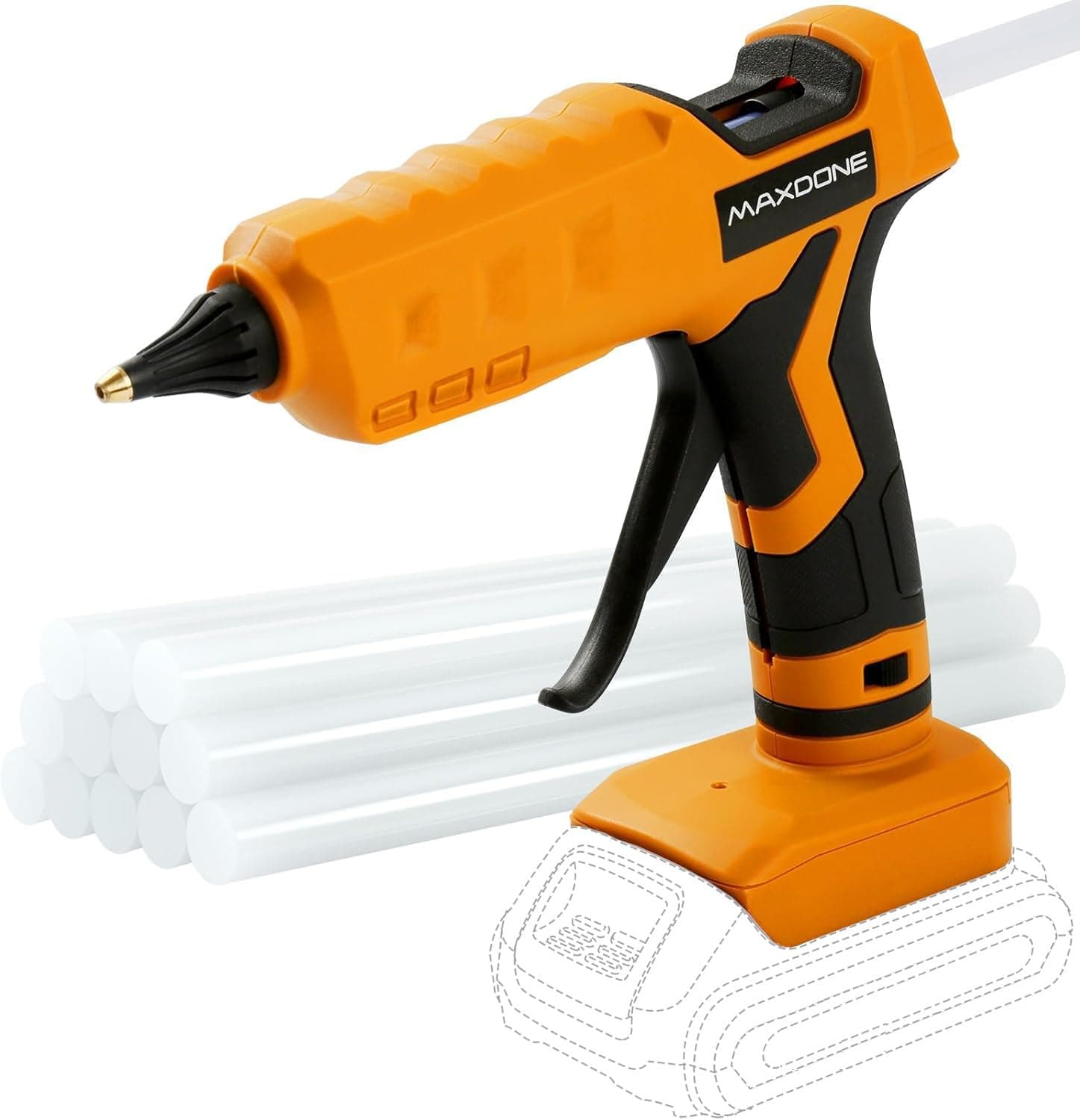 100W Cordless Hot Glue Gun for Dewalt 18V XR li-ion Battery, Upgraded Glue Gun for Crafting with 11mm Glue Sticks, Quick Heating, Anti-Drip Nozzle for DIY, Repair (Tool Only, NO Battery, NO Charger)