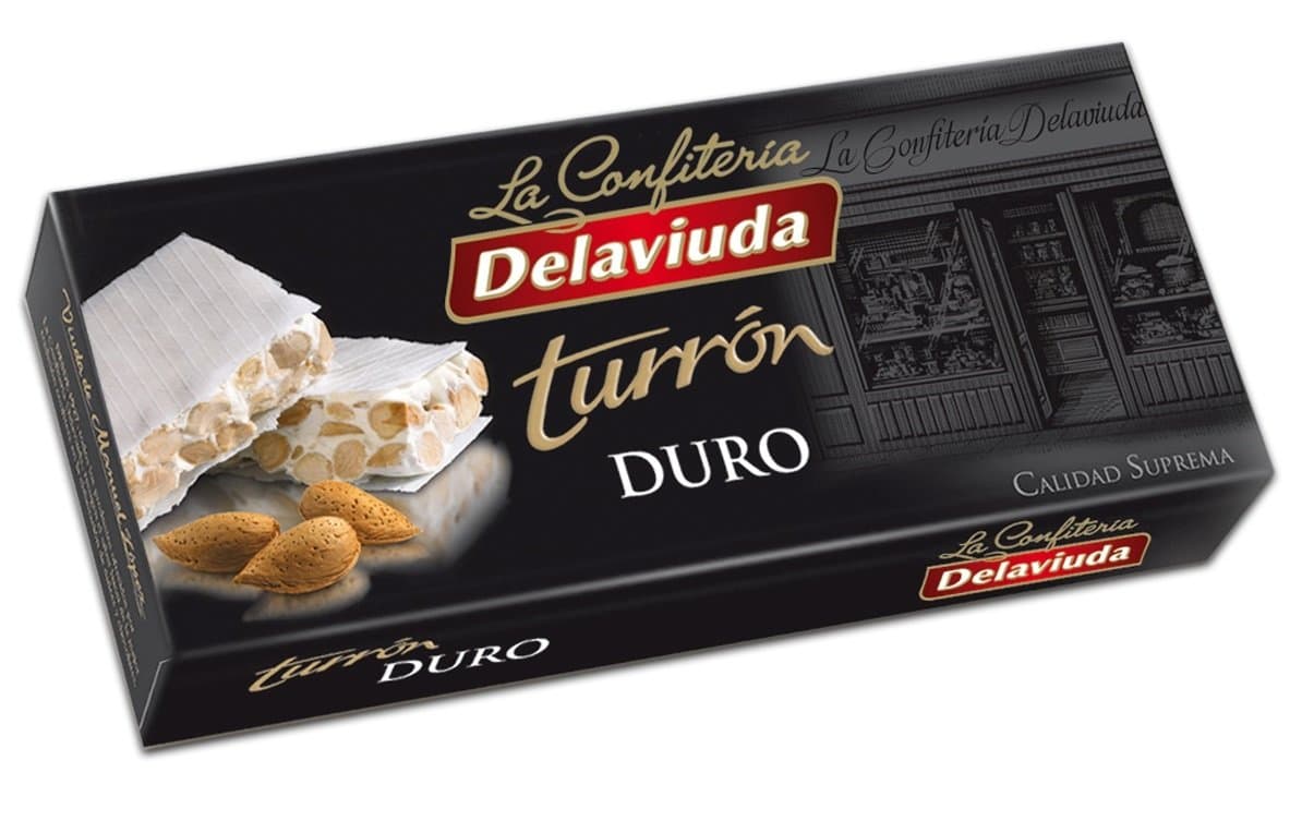 Delaviuda - Turron Duro, Almond Honey Crunch Nougat (hard) - Supreme Quality - 200gr (No Gluten) - Spanish Product / Nougat Spanish