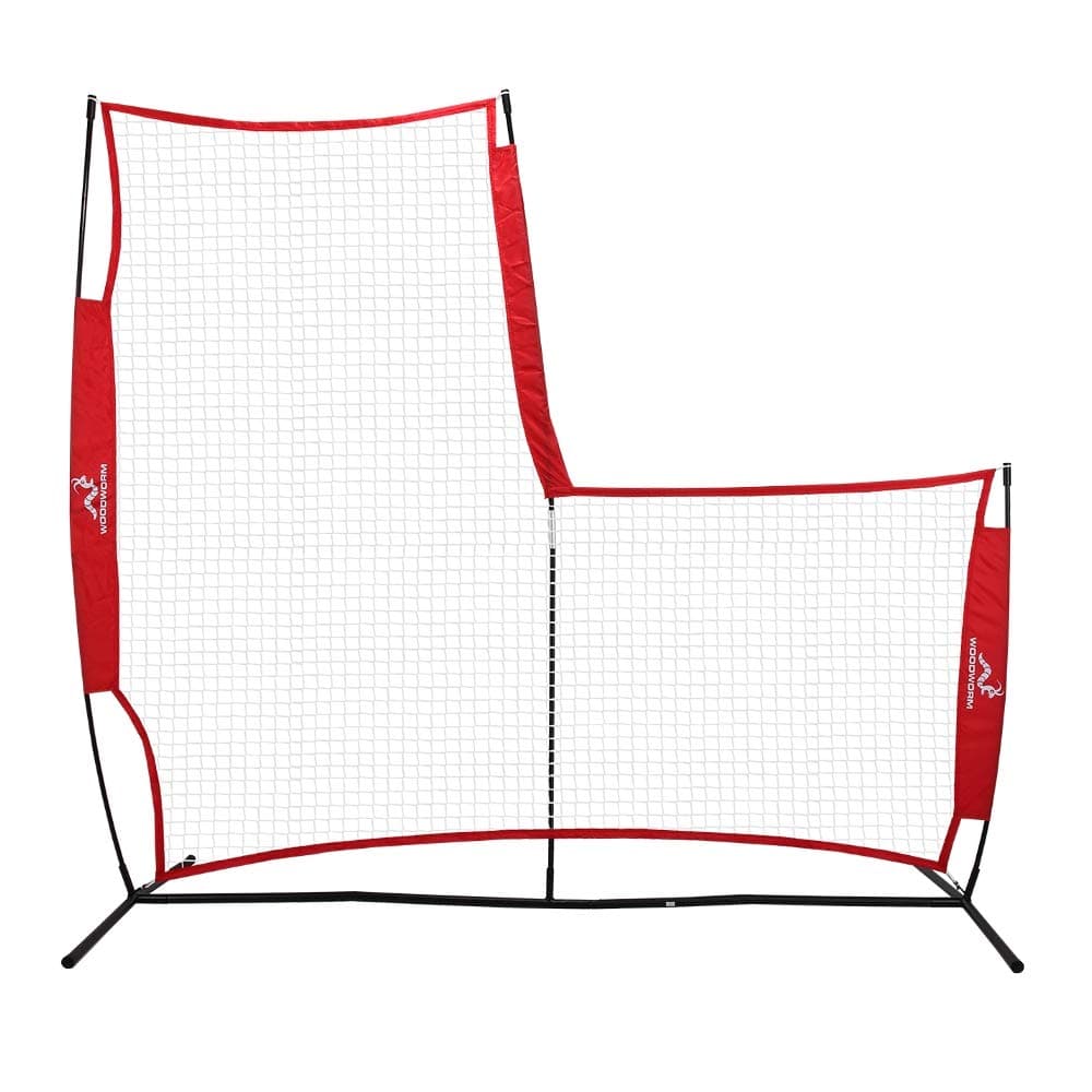 Woodworm Portable Baseball Screen - Pop-Up Pitching Protecting L-Screen Net and Frame