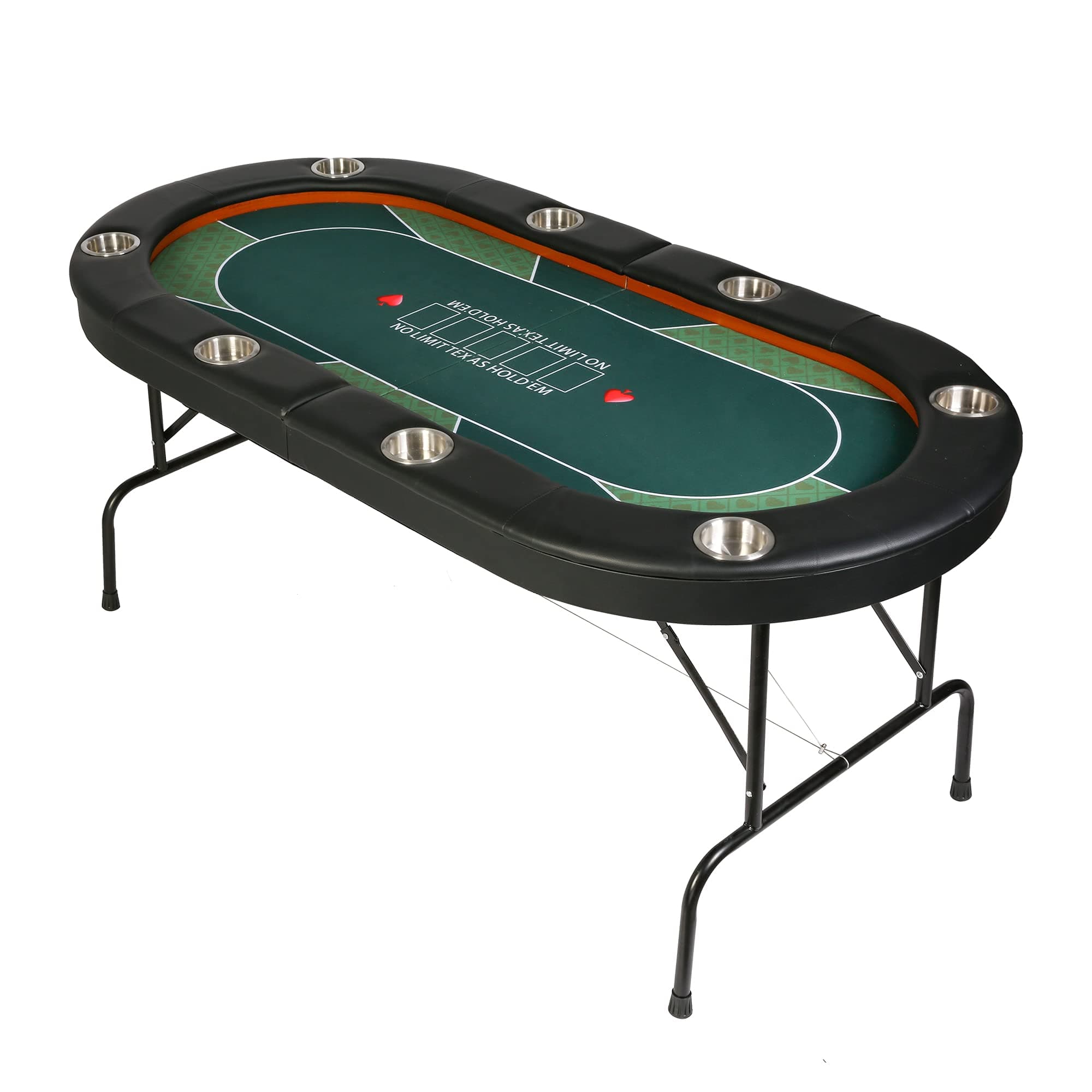 Poker Table Foldable, 8 Players Texas Holdem Poker Table, Casino Folding Table for Blackjack Board Game -Green