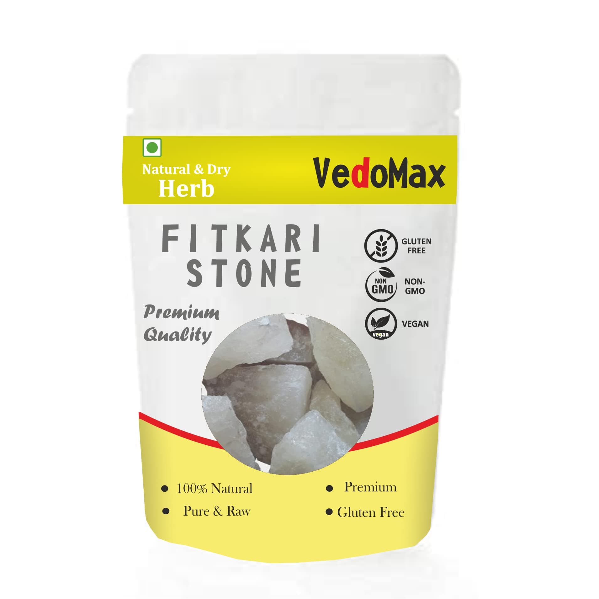 Fitkari Stone | Alum Stone for Shaving and Water Purification - (200 Gm, Solid)