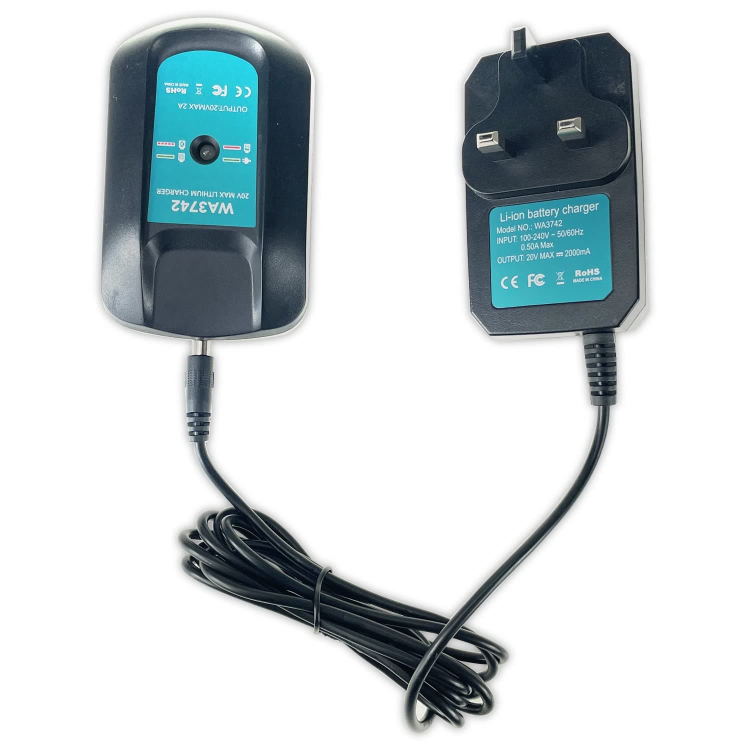 JANRI WA3742 WA3732 WA3875 WA3881 WA3731 20V 6PIN Lithium Battery Charger compatible with Worx WA3520 WA3525 WA3578 WA3575 WA3512 WA3512.1 WA3522 WA3847 WA3868 WA3835 WA3764 (Not fit 4 pin)