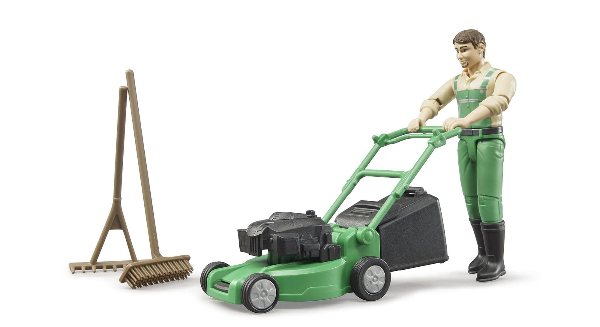 Bruder BR62103 Gardener (with Lawn Mower & Rake)