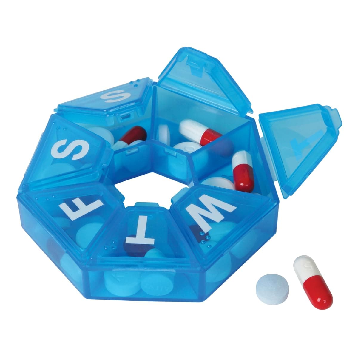 EZY DOSE APOTHECARY 7-SIDED PILL REMINDER-MED (67005-C) 6/72:HK67009