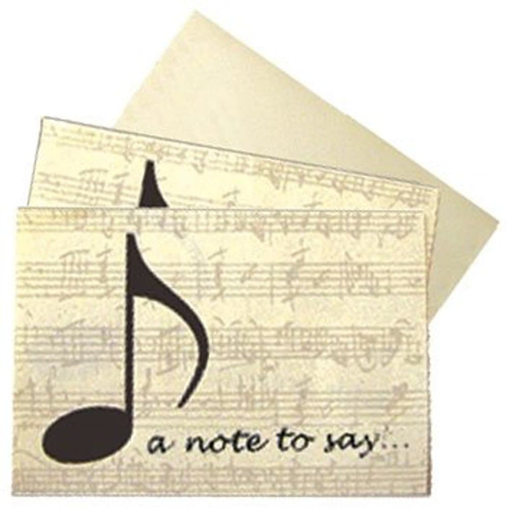 DELUXE BOXED STATIONERY // A Note To Say. // Note Cards Are Beautifully Finished With A Stylized Quaver Note On A Lovely Sheet Music Background - Perfect For A Note, Thank You Or Any Correspondence