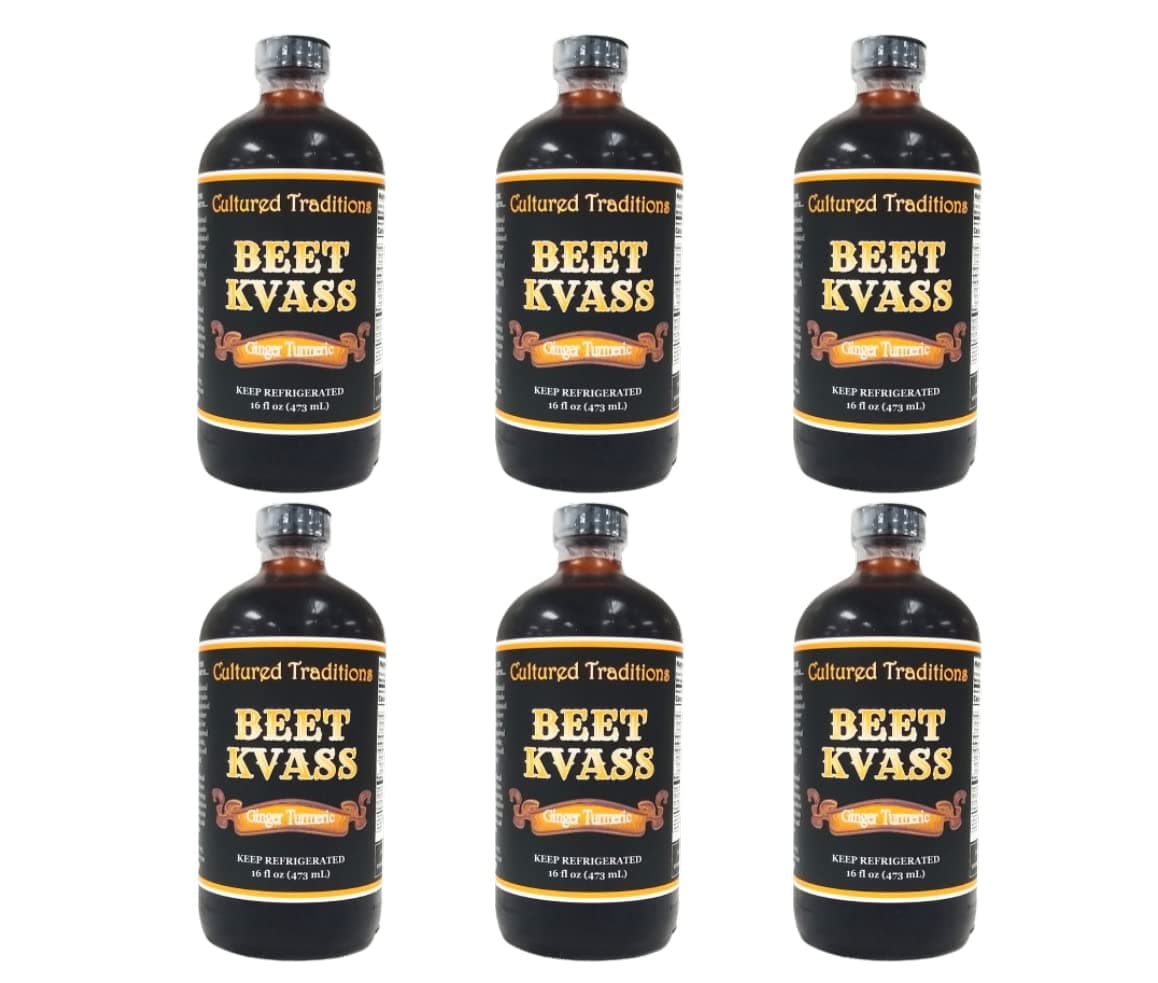 BEET KVASS - GINGER TURMERIC, 16 FL OZ (PACK OF 6)