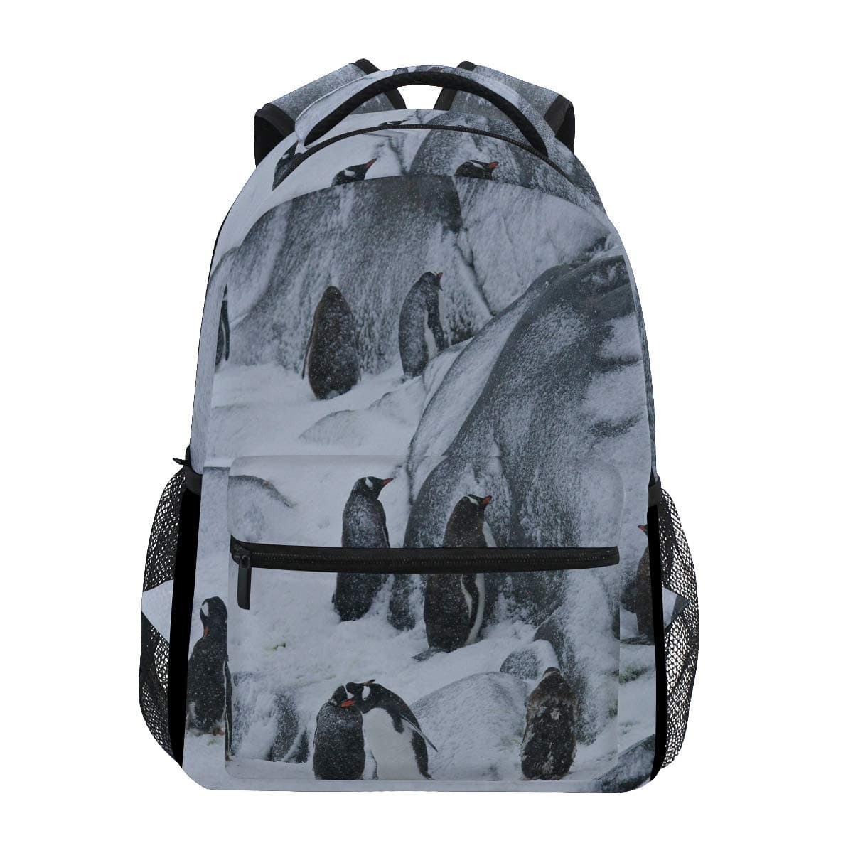 Hunihuni Emperor Penguin Durable Backpack College School Book Shoulder Bag Daypack for Boys Girls Man Woman