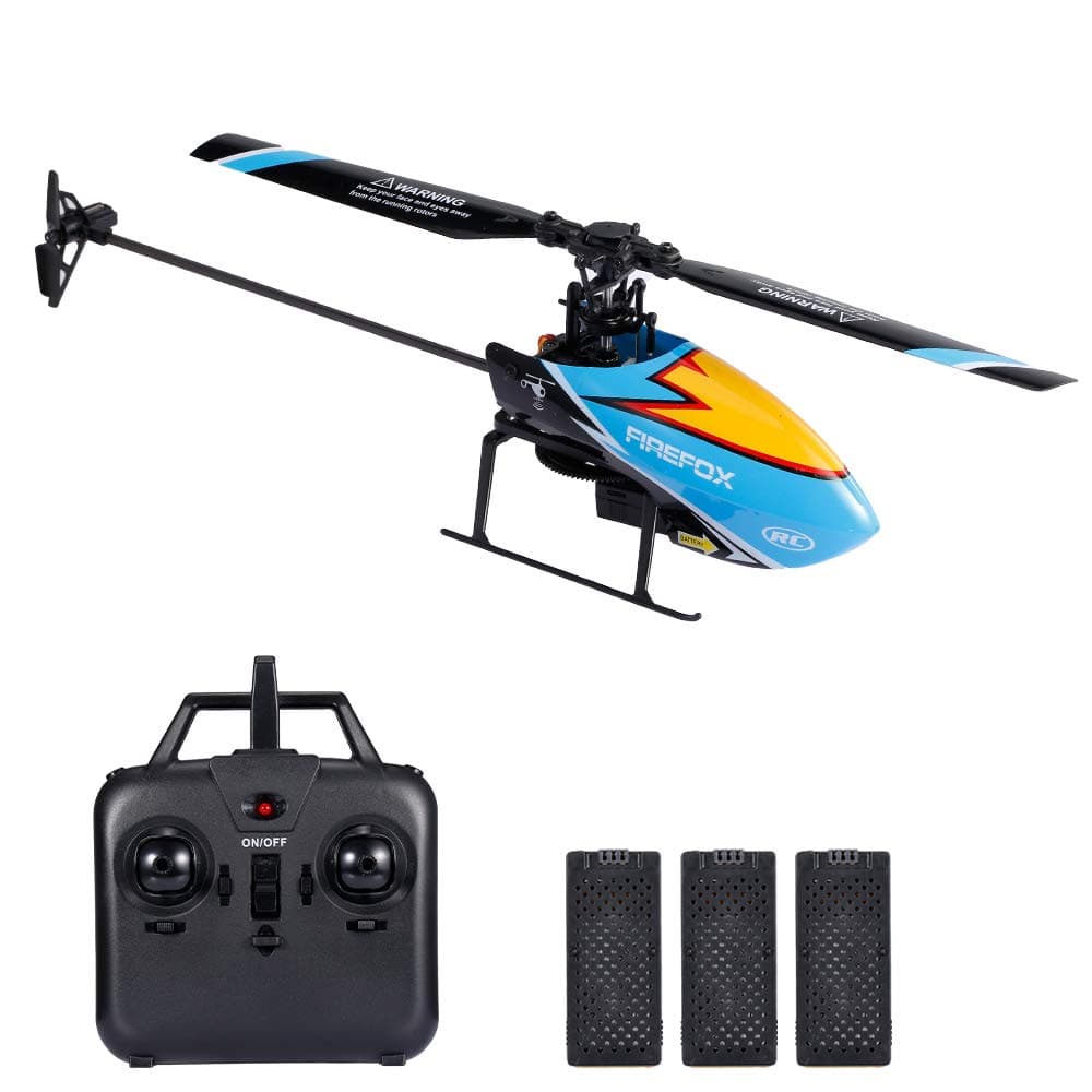GoolRC C129 RC Helicopter for Adults, 4 Channel 2.4Ghz Remote Control Helicopter with 6-Axis Gyro, Aileronless RC Aircraft with Altitude Hold and 3 Batteries (Blue)