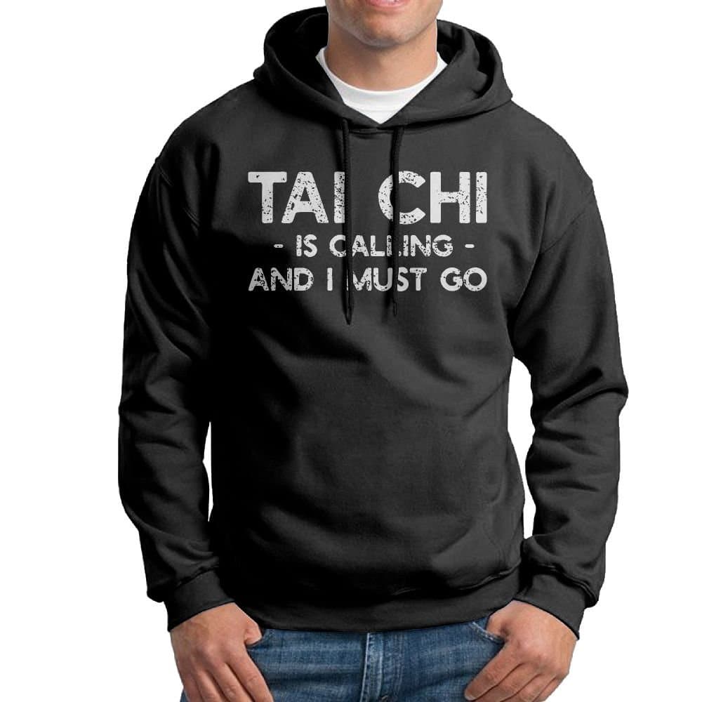 LuckyXX Tai Chi Is Calling And I Must Go Mens Fashion Casual No Pockets Pullover Hooded Sweatshirts