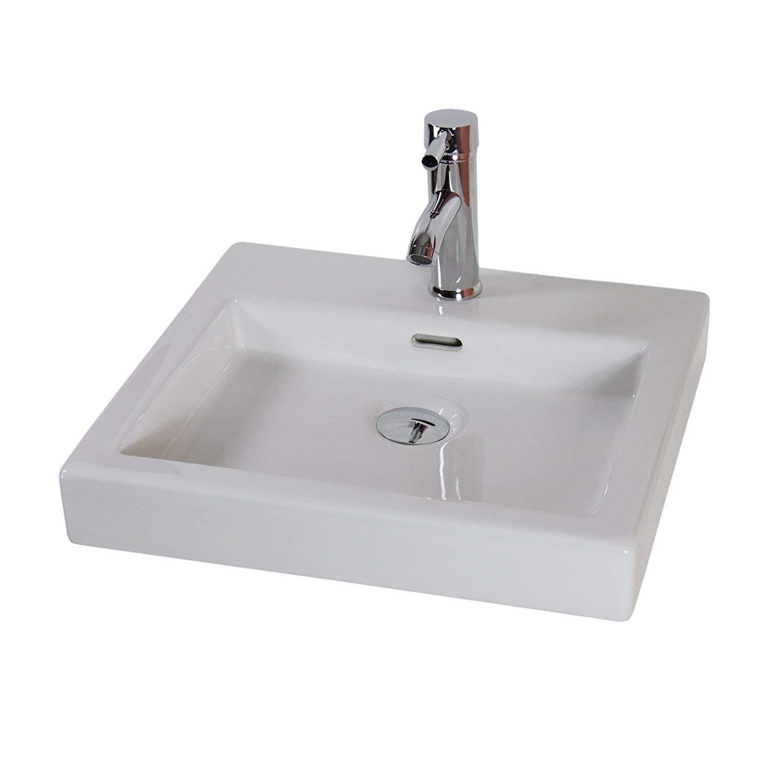 Basin Sink Bathroom Counter top Vessel Ceramic Bowl Square 480mm W