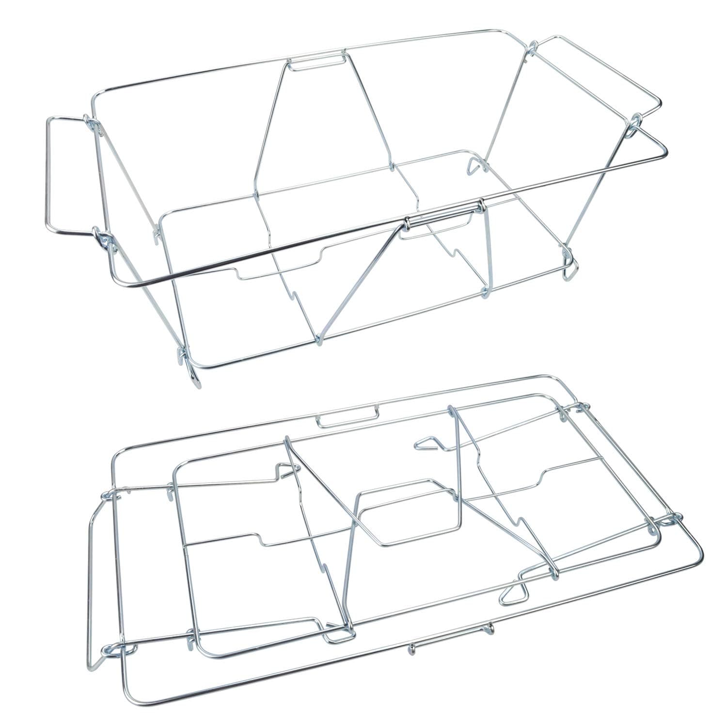 Chafer Stand Folding Chafing Stand Pack of 2 Chrome Wire Rack - Super Sturdy Foldable Buffet Chafer Food Warmer Wire Frame, Stand, Rack- Disposable Party accessories