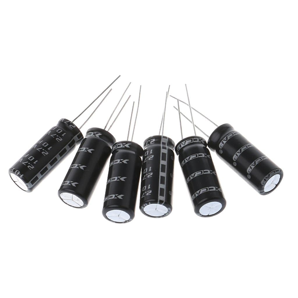 6X 2.7V 10F Cylindrical Ultra Super Farad Capacitor High Power Supercap 10x26mm