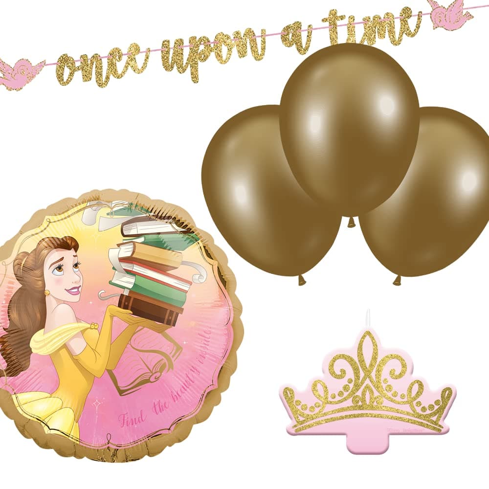 amscan Party Centre Disney Princess Belle Decor Kit, Includes Balloons