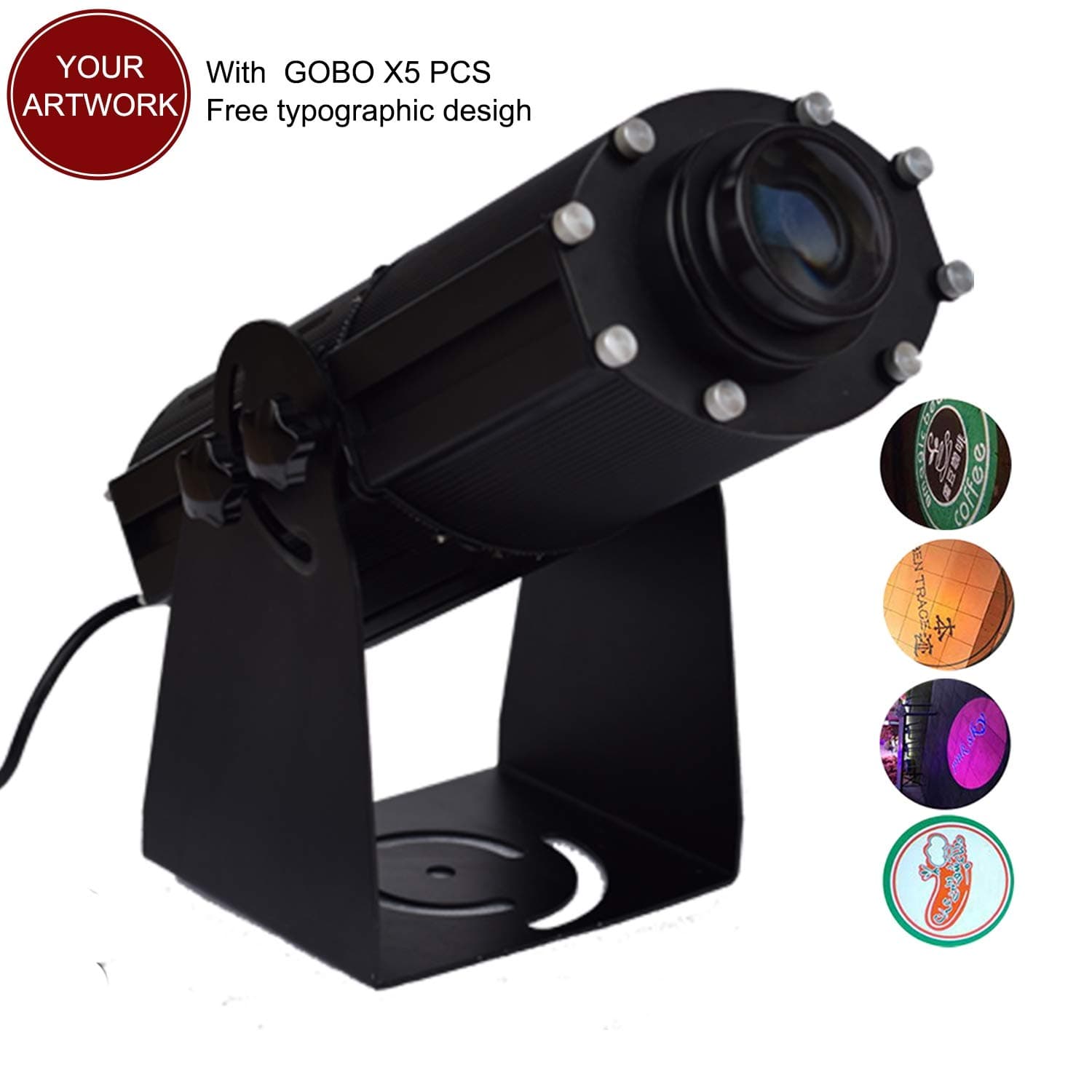 HENGGE LED custom image Gobo Logo projection lamp with manual zoom DJ for company store wedding event hotel restaurant advertising signage (300W, outdoor)