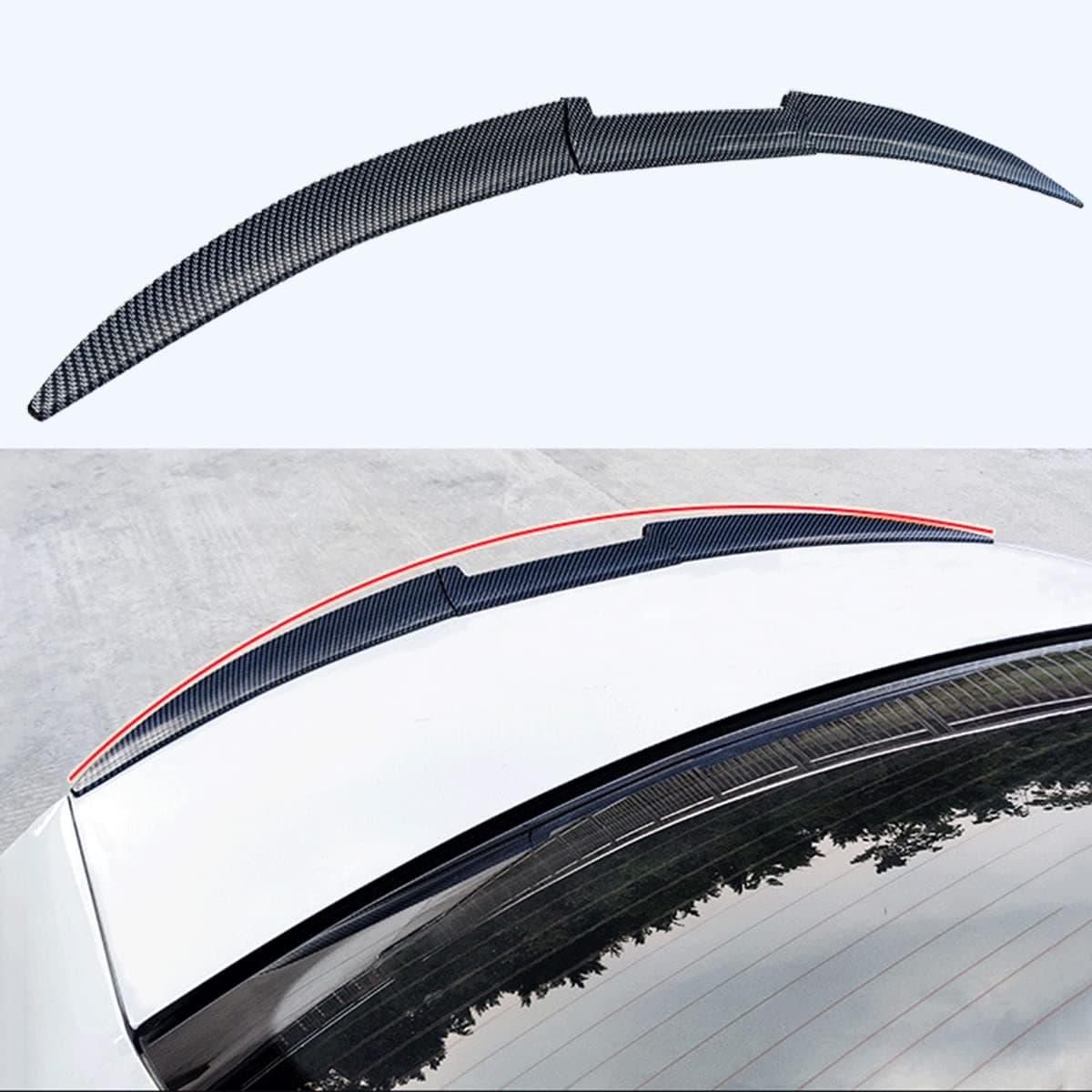 AMAIR Car Rear Trunk Spoiler for MINI Countryman Coupe Roadster Clubman Paceman Cooper R60 F60 R58,Trunk Wing Tail Kit Antiscratch Rear Body Spoiler Modified Parts,A/Carbonfiberlook