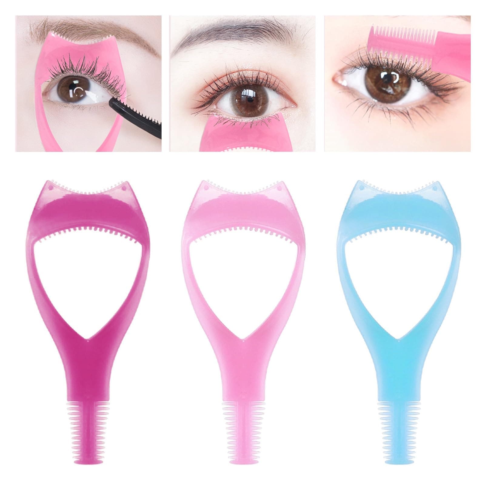 3 in 1 Mascara Shield Guard, Mascara Shield, Newbie-Friendly Mascara Shield Applicator Guard, Travel Essentials & Pocketwear. -Purple+Pink+Blue(3PCS) M