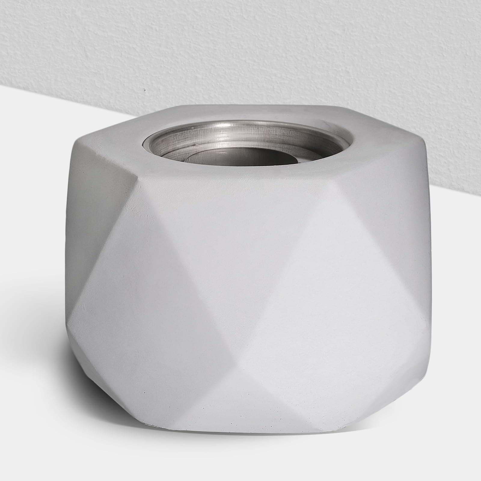 テーブルトップファイヤーピットスモアーメーカー - ポータブルミニファイヤーピット 拡張可能なフォーク&木製ベース - ファイヤーピット 屋内&屋外 - テーブルトップファイヤーボウル コンクリート 幾何学グレー