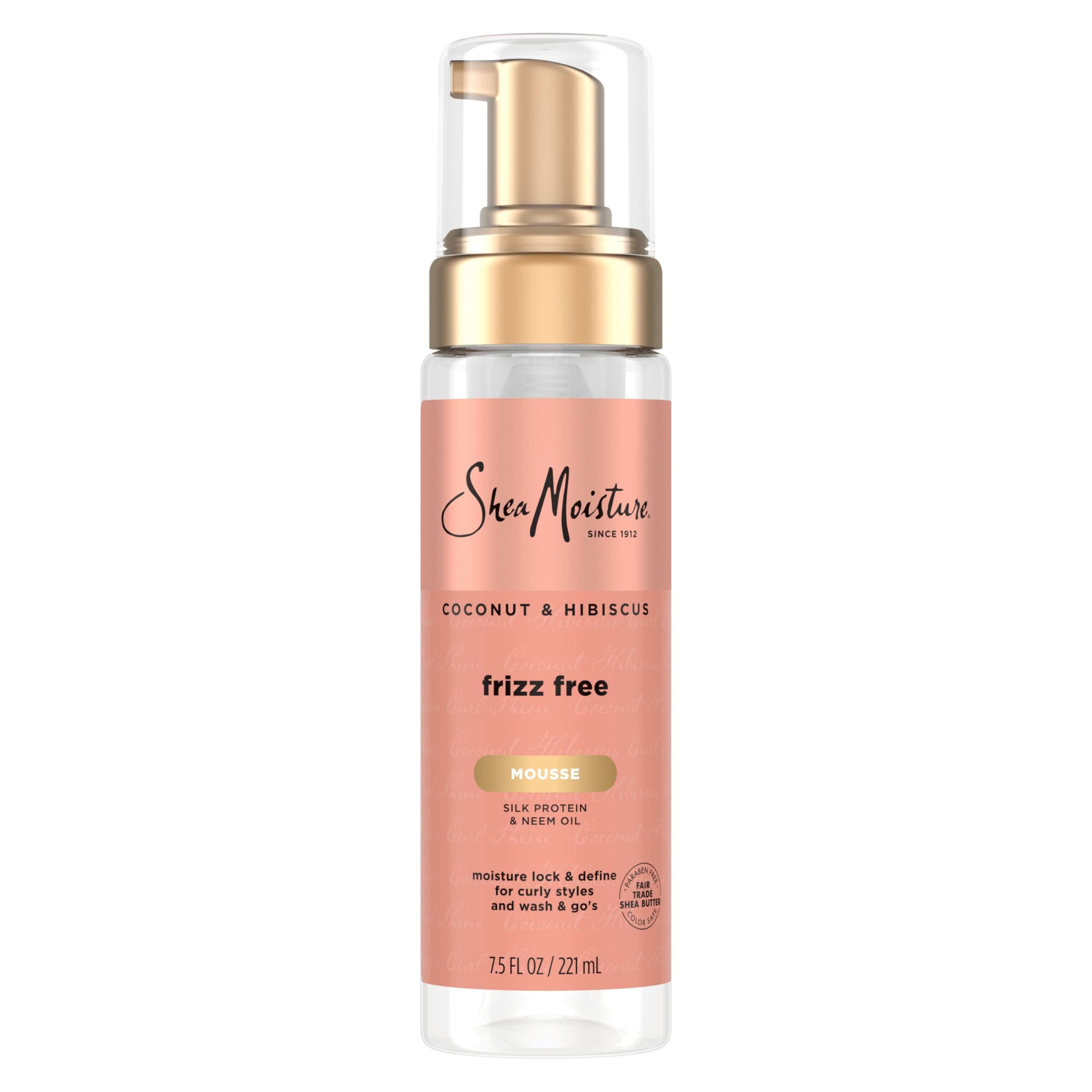 SheaMoisture Curl Mousse Coconut and Hibiscus for Frizz Control Styling Mousse with Shea Butter 7.5 oz