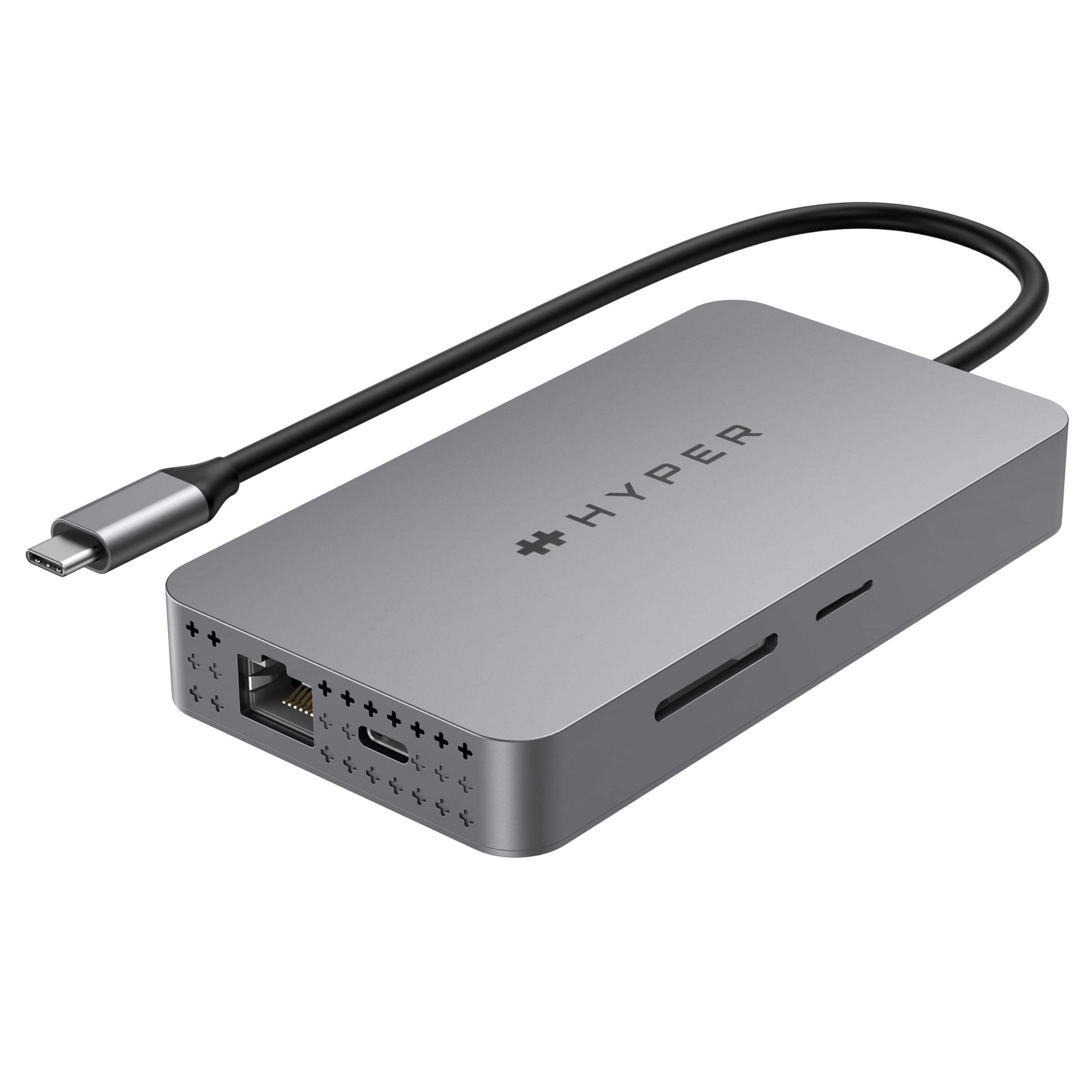 HyperDrive 4K Dual HDMI USB C Hub M1 MacBook 10in1: Dual 4K HDMI, Gigabit Ethernet, USB-A, USB-C, USB-C 100W Power Delivery, MicroSD/SD, Headphone Jack for MacBook Pro/Air(M1), Windows PC, Chromebook