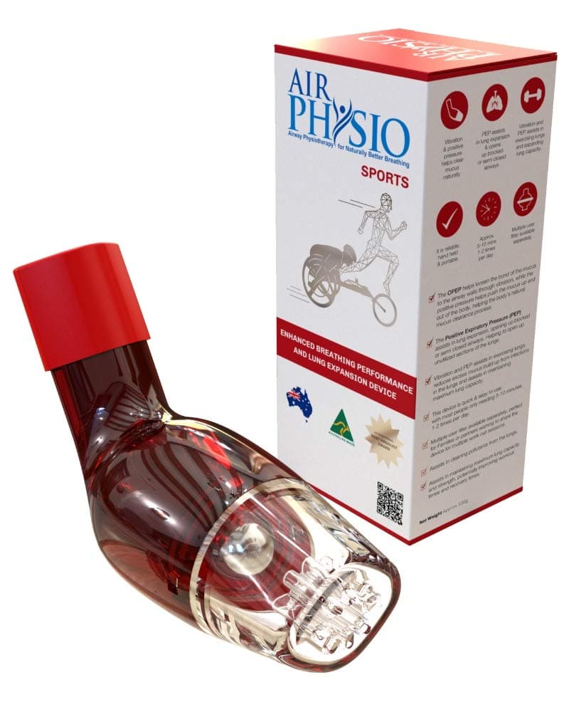 AirPhysio Sports Edition Device for Enhanced Breathing Performance & Lung Muscle Expander Exerciser, Trainer & Strengthener for Professional Athletes