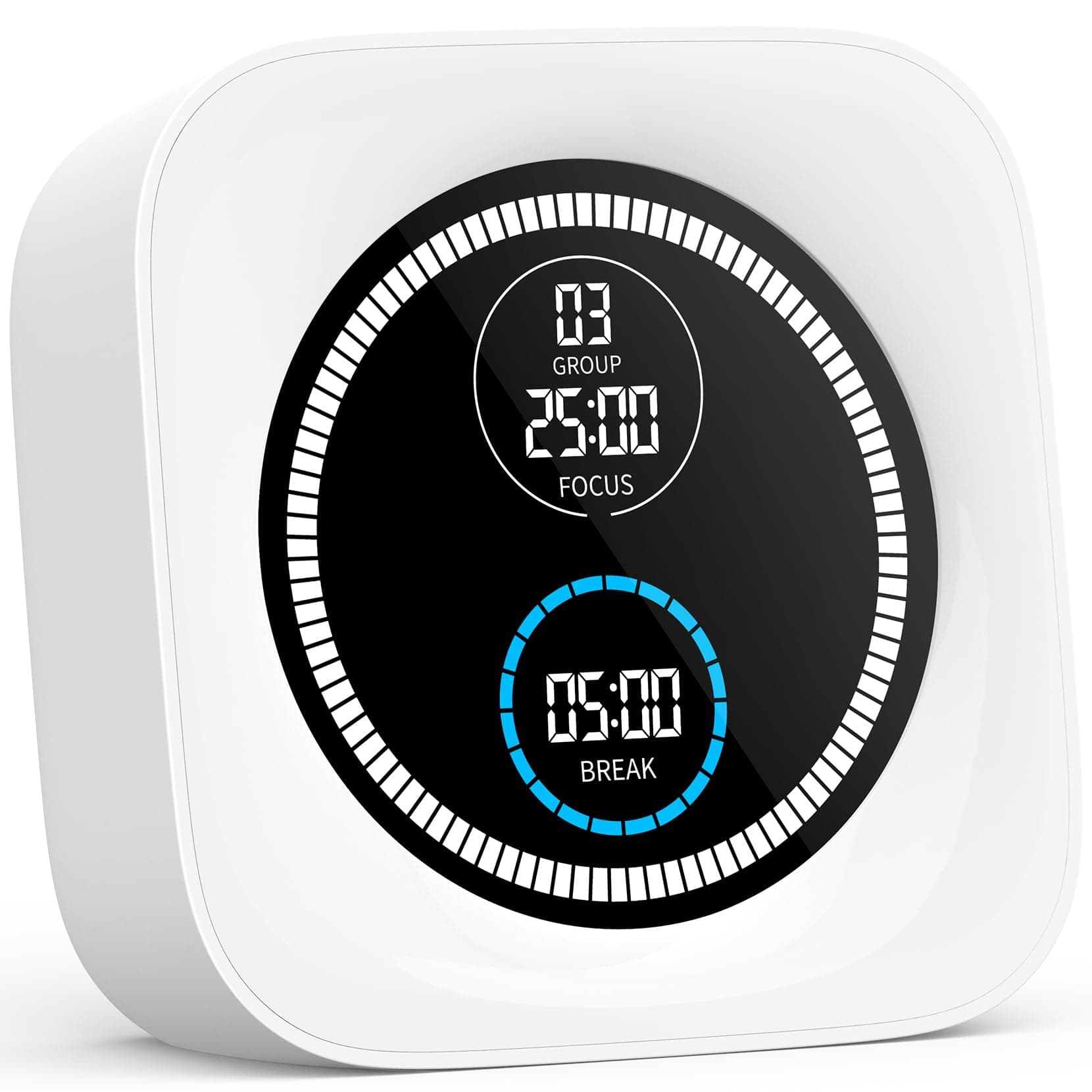 99-Minute Visual Timer with Pomodoro Timer Productivity Focus Timer Countdown Stopwatch Desk ADHD for Study, Work, Student, Procrastination, Loud Alarm/Mute/Vibration, 2 Brightness Levels