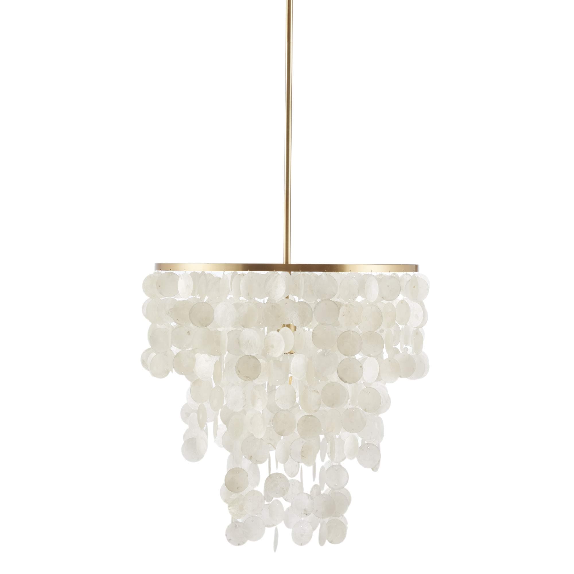 Urban Habitat Isla Modern Classic Chandeliers-Metal, White Shell Shade Pendant Ligthing Lamp Ceiling Dining Room Lighting Fixtures Hanging