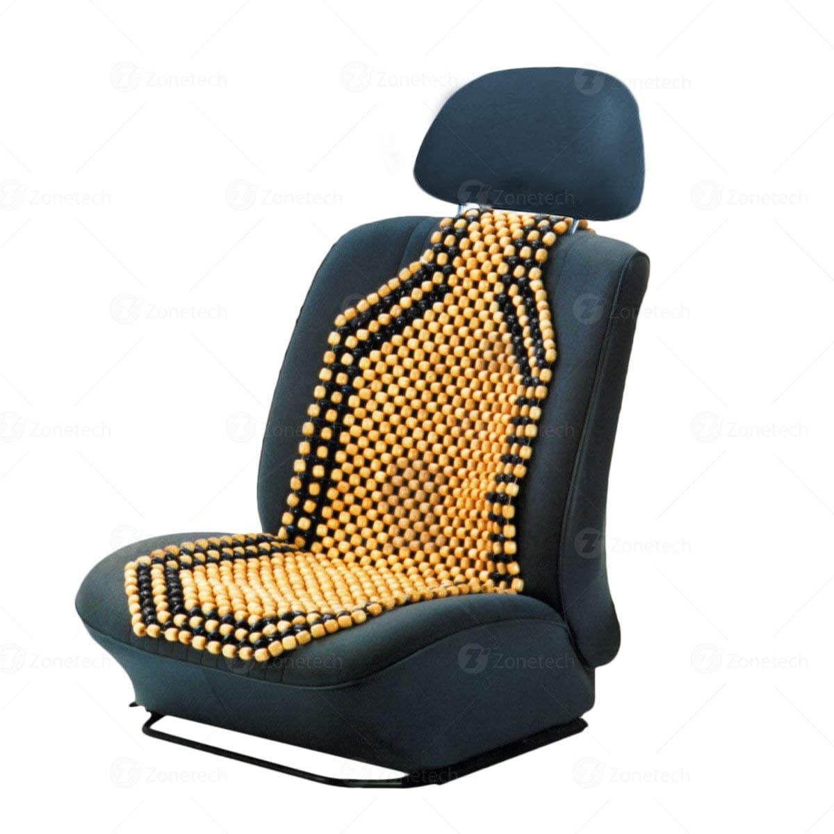 Wood Beaded Seat Cushion - Premium Quality Car Massaging Double Strung Wood Beaded Seat Cushion for Stress Free all Day!