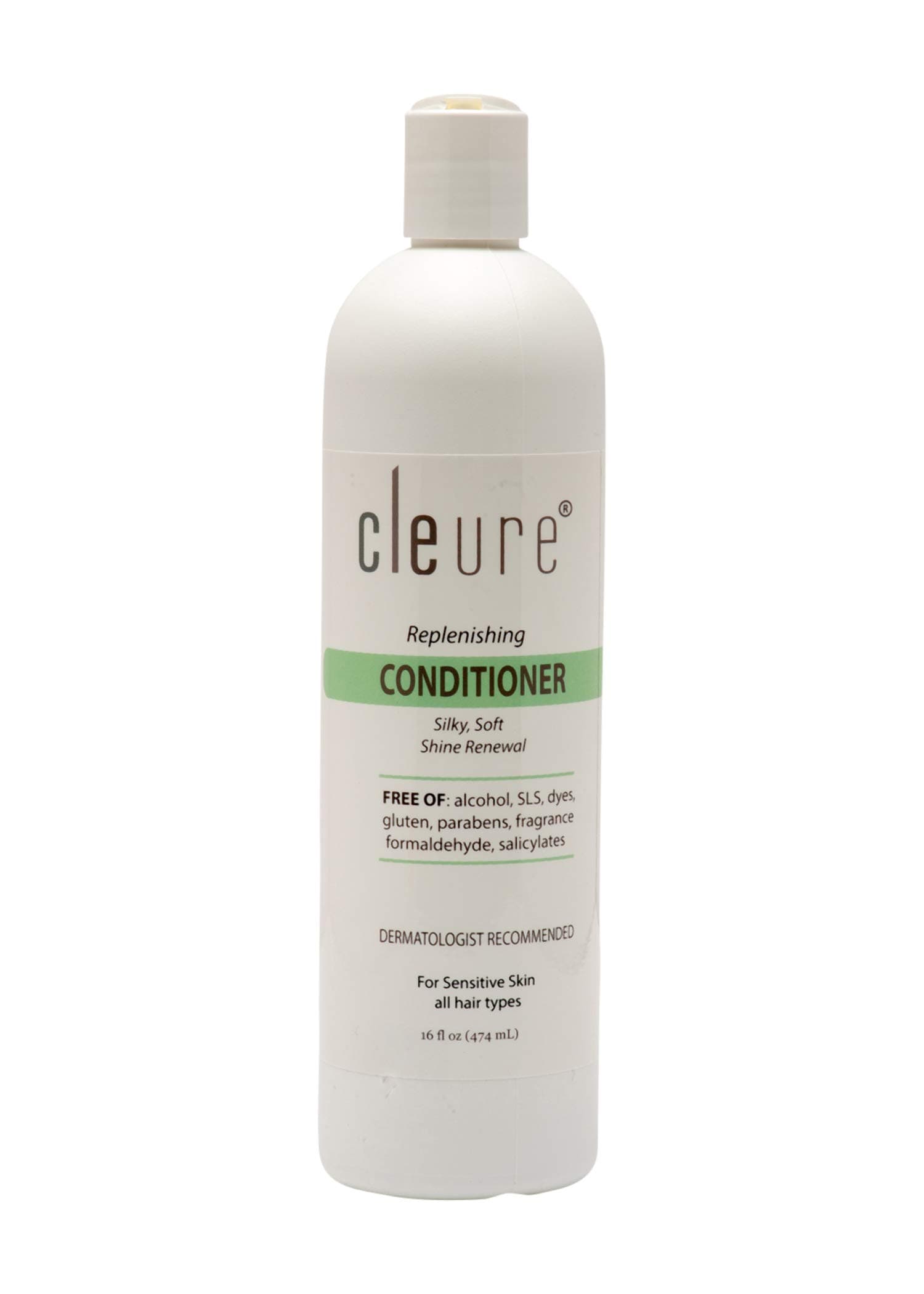 Cleure Hypoallergenic Replenishment Conditioner for Sensitive Skin | Fragrance - Formaldehyde - Paraben - Salicylate - Gluten - Sulfate Free | Vegan Formulation | 16 Fl Oz