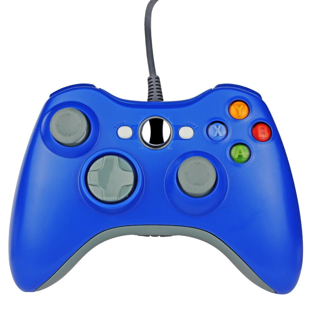 Wired Gaming Gamepad Controller Zoewal FA04 USB Gamepad for Xbox 360 Game and PC-Clear Blue (Third-party manufacturing)