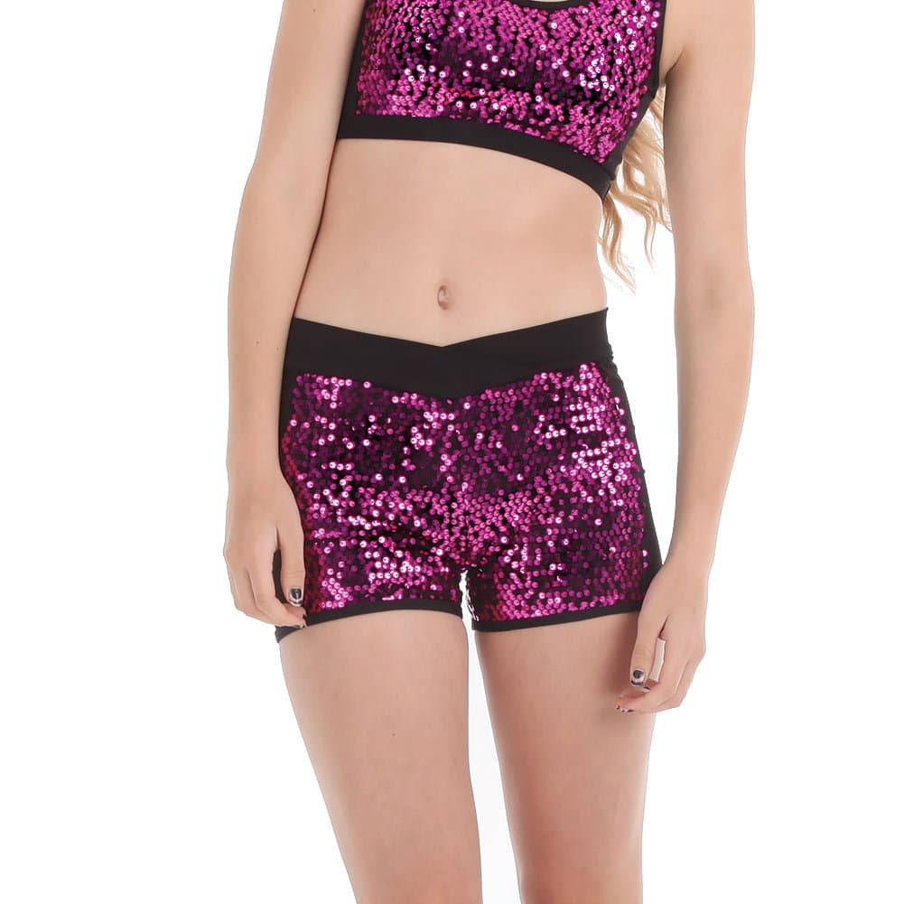 Gia Mia Dance Women's Sequin Blockshort Yoga Jazz Hip Hop Costume Performance Team