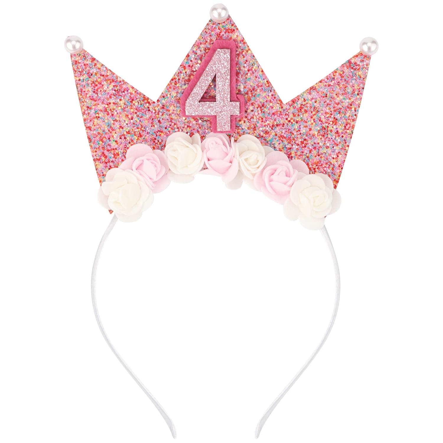 2nd to 6th Birthday Decorations for Girl Birthday Girl Headband Birthday Crown for Girl Glitter Hair Band 3rd 4th 5th Tiara