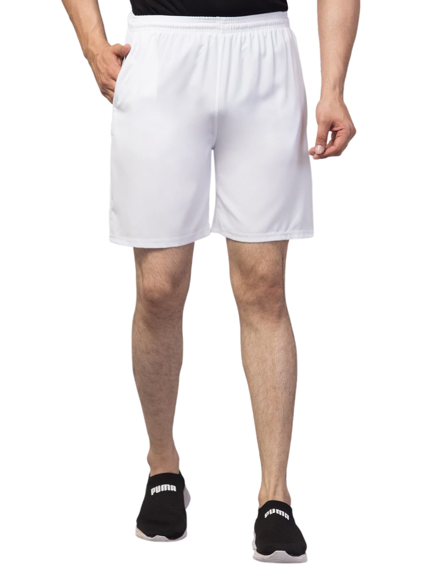 Lui Pui Shorts for Men, Regular Fit Cotton Mens Boxer (White, S)