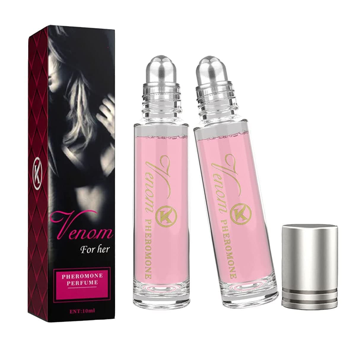 Venom pheromone perfume for women,2pcs roll-on pheromone infused essential oil perfume cologne for women to attract men
