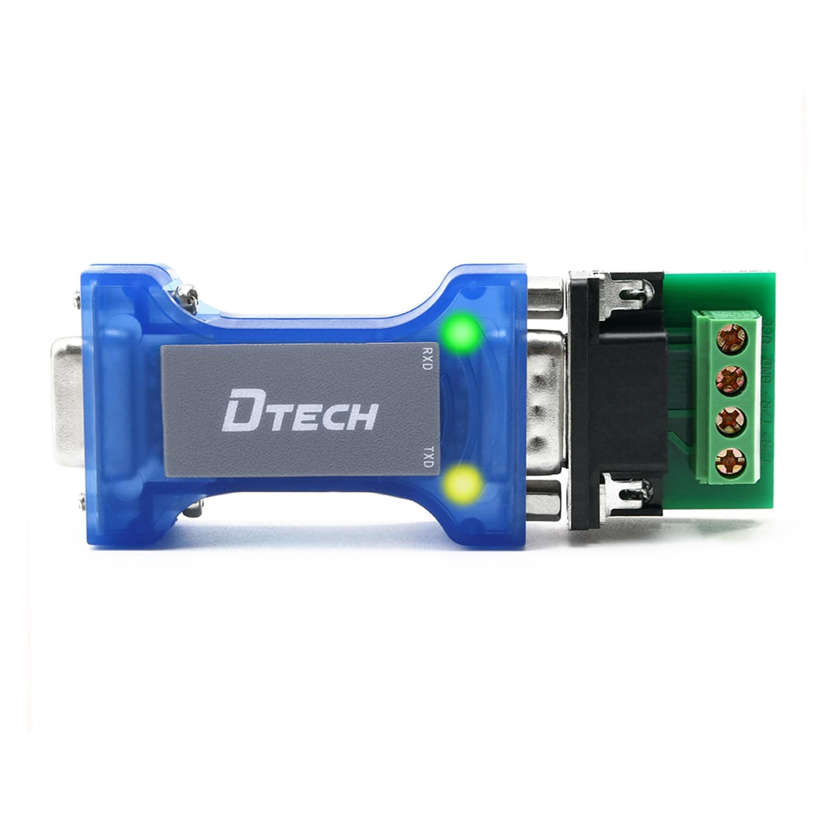 DTech RS232 to RS485 Converter Serial Communication Data Adapter with TX RX LED Indicators and Terminal Board
