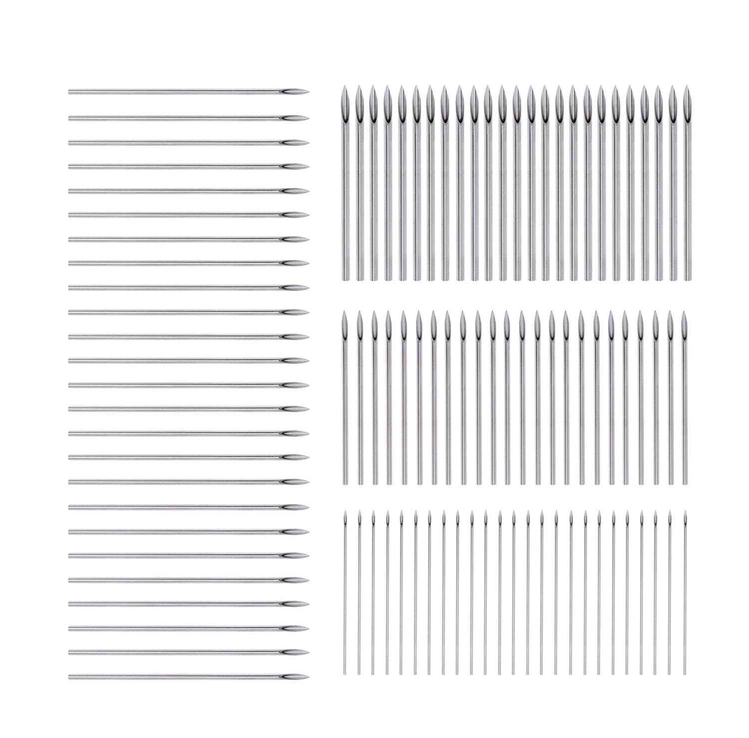 100Pcs Mix Body Piercing Needles Sizes12G 14G 16G 18G Piercing Needles Sterile Ear Nose Piercing Needles