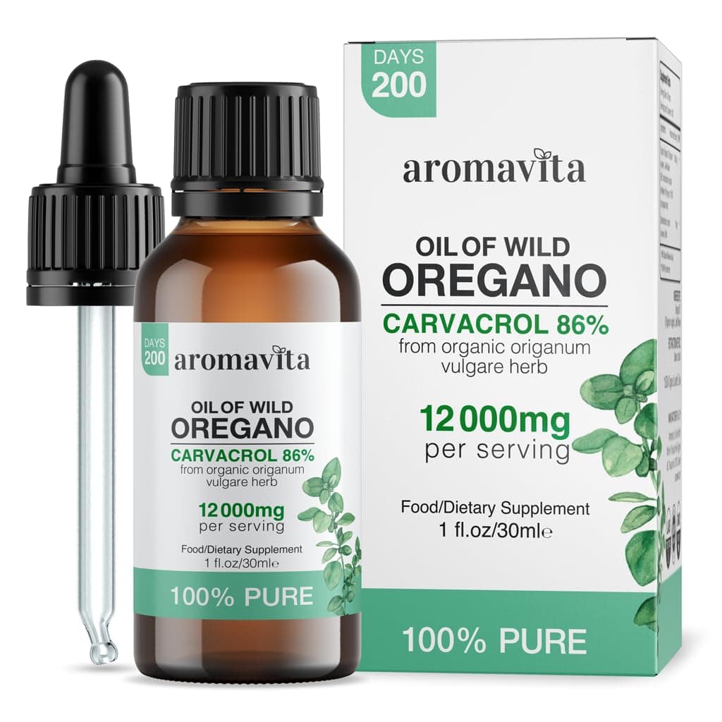 Wild Oregano Oil Organic - 100% Pure Undiluted Organic Wild Oregano Oil with 86-90% Carvacrol, Immune Support - Plant-Based, Herbal Supplement - Vegan, Non GMO, Gluten Free, 1fl.oz/30ml