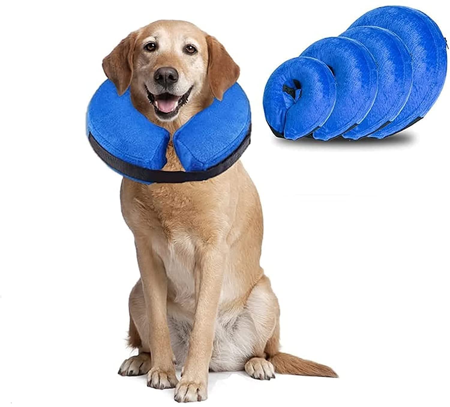 Dog Cone After Surgery, Protective Inflatable Collar, Blow Up Dog Collar, Pet Recovery Collar for Dogs and Cats Soft Large(12"-18")