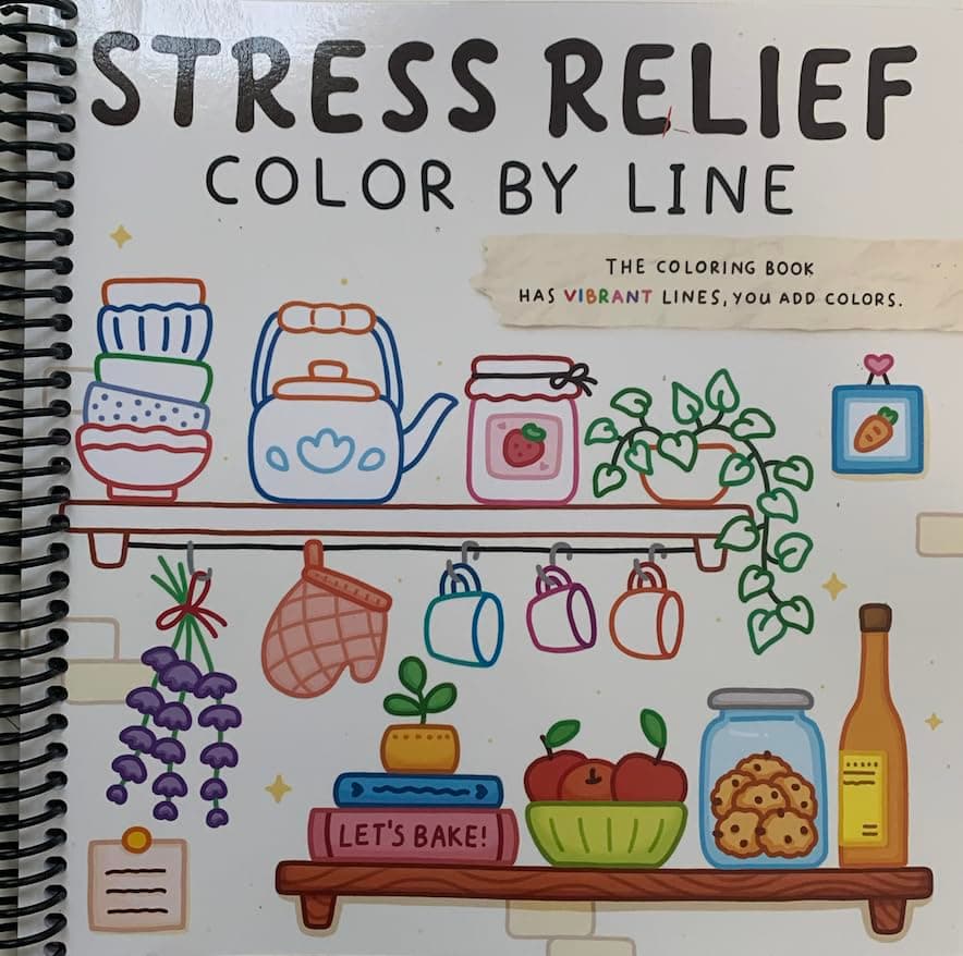 Color By Line: Coloring Book for Relaxation Featuring Vibrant Colored Outlines