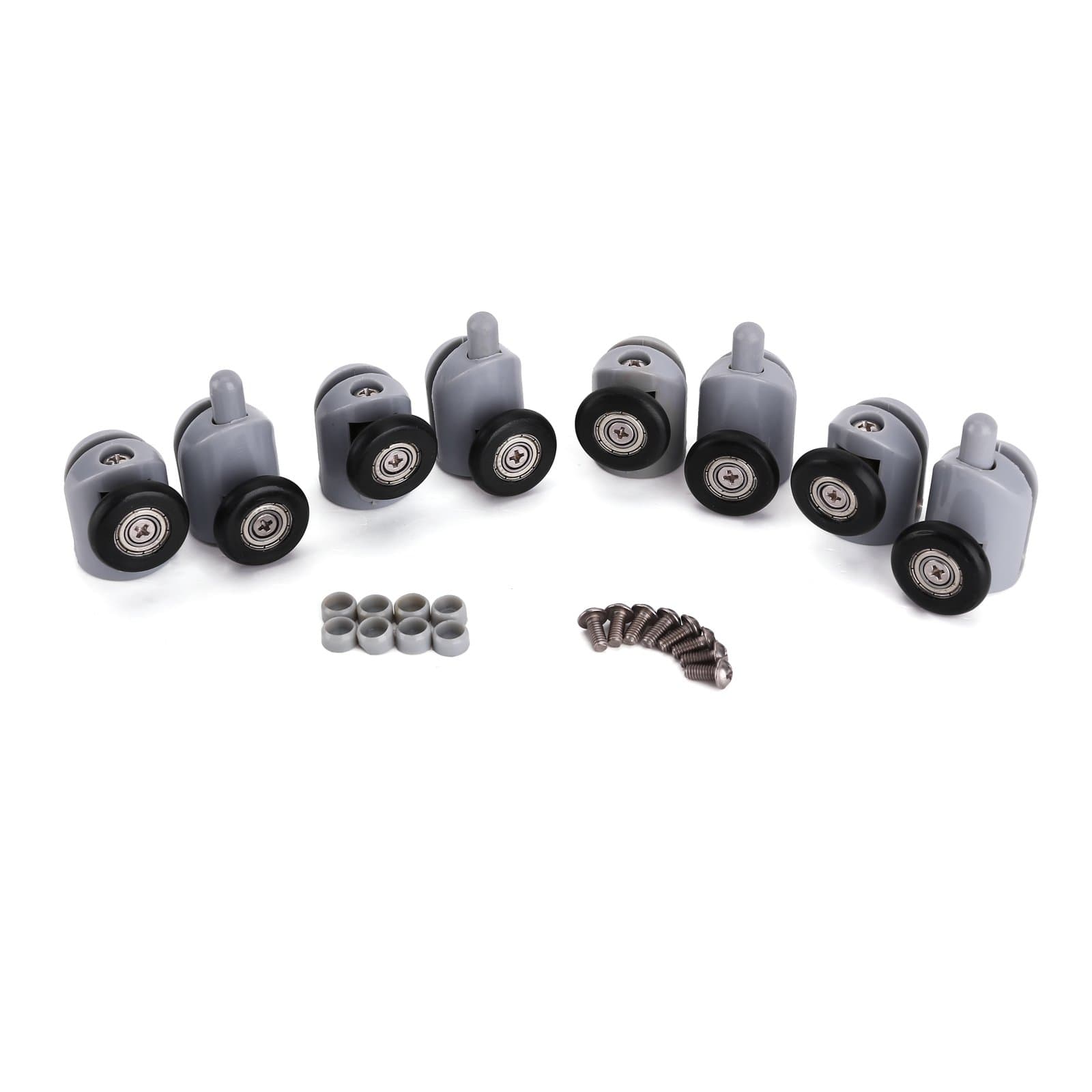 SurePromise 4 x 25 mm & # X3 A6 Shower Door Roller Black Upper/Lower Glass Door Roller Guide/Hkabinenrollen Sliding Door Fitting for 5 mm Thickness Glass Door