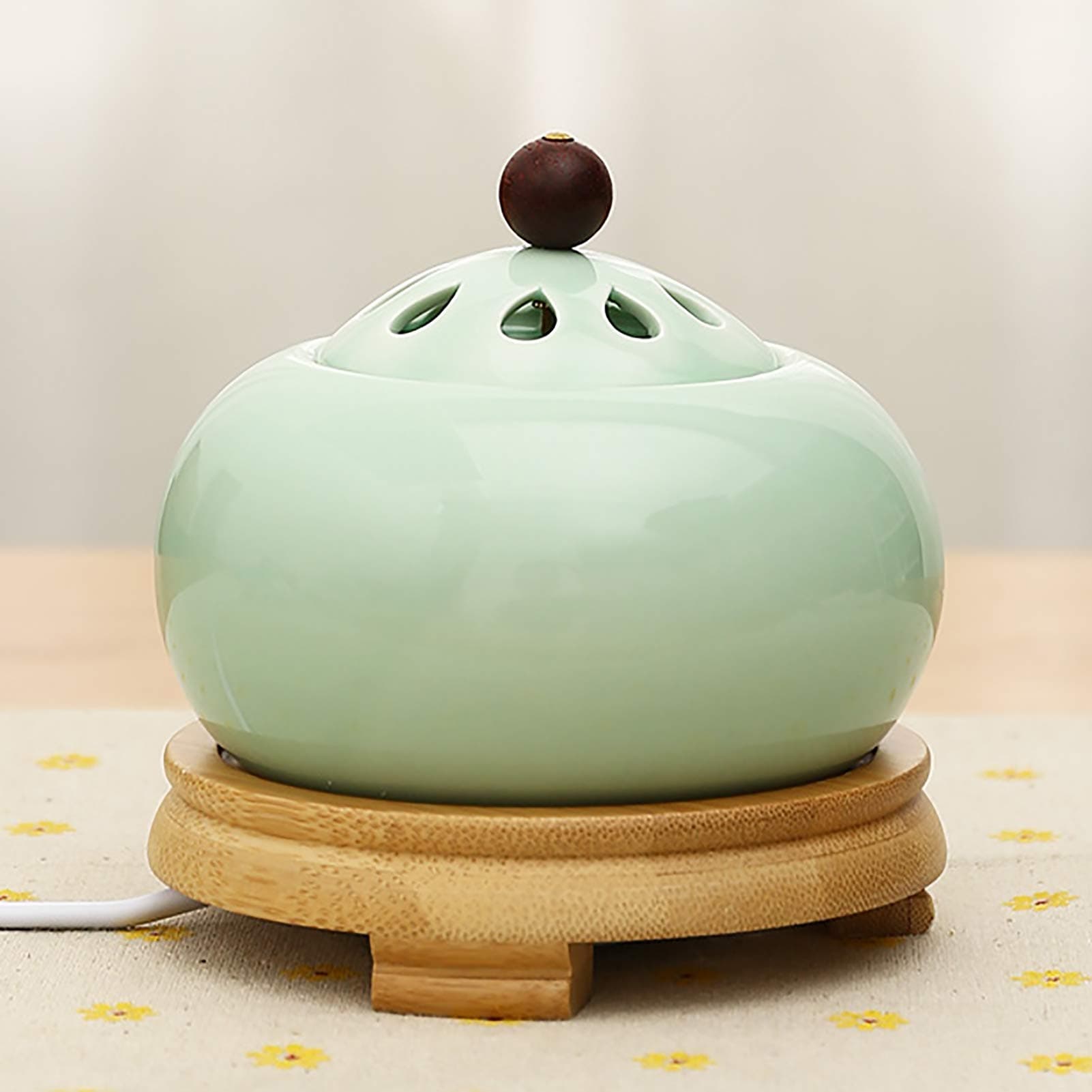 Feelme Electric Incense Burner Heater, Timing Temperature Adjustment Electronic Aroma Diffuser-with Base Electric Incense Burner Heater