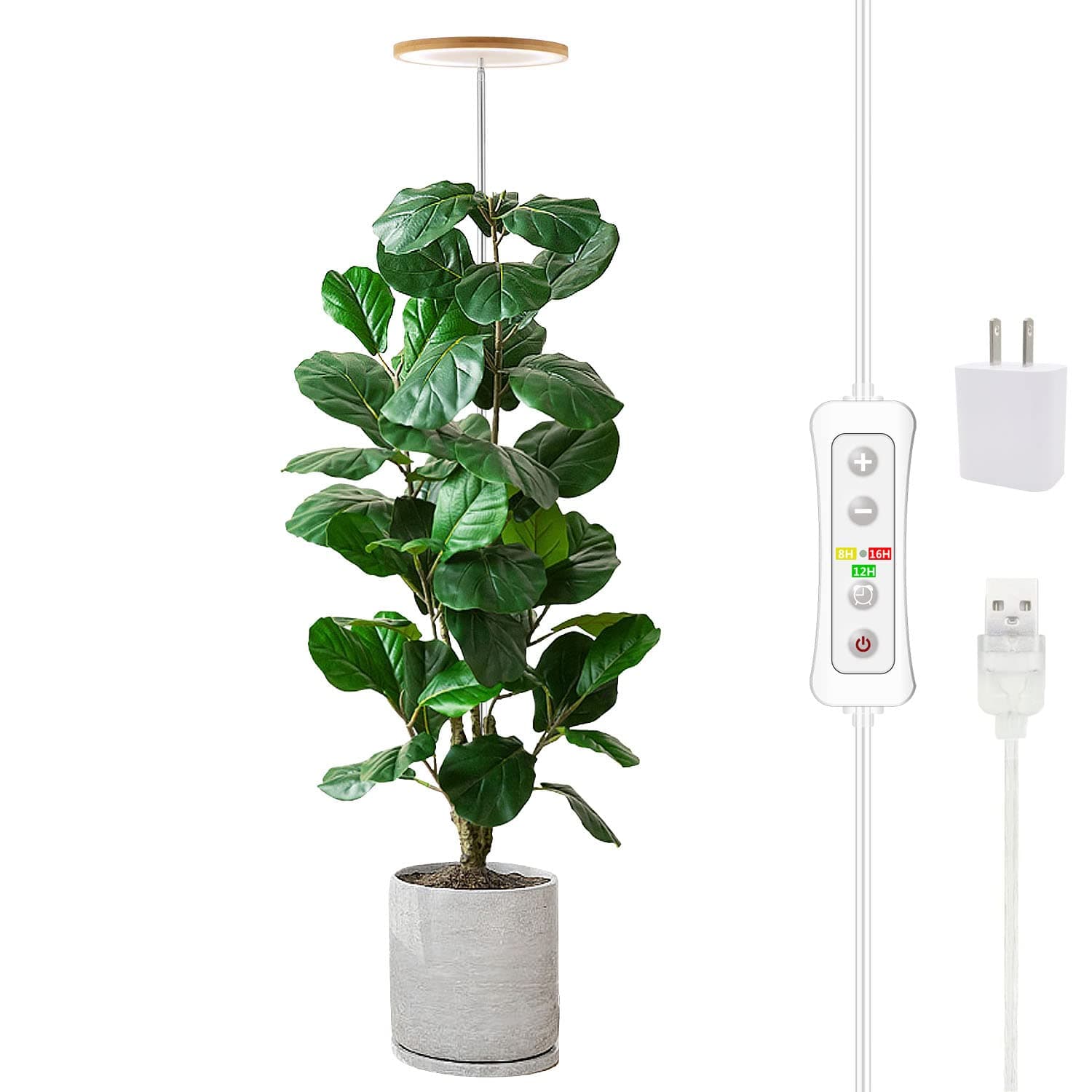 Plant Grow Light,yadoker LED Growing Light Full Spectrum for Indoor Plants,Height Adjustable, Automatic Timer, 5V Low Safe Voltage,Idea for Large Plant Lights