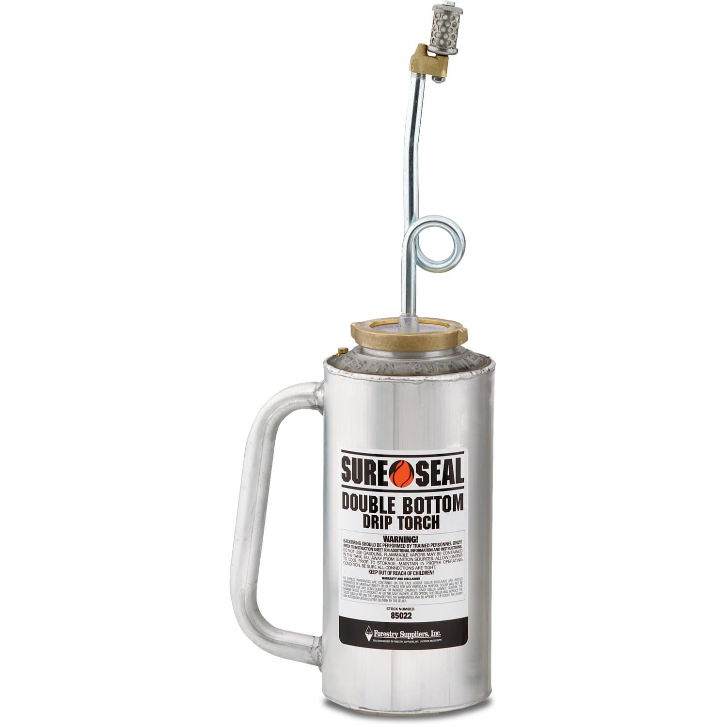 Forestry Suppliers Sure-Seal Double-Bottom Drip Torch | Heavy Duty 15 Gauge Aluminum Canister | Big Mouth for Easy Filling | Fuel Trap & Check Valve for Protection | Oil Proof Gaskets