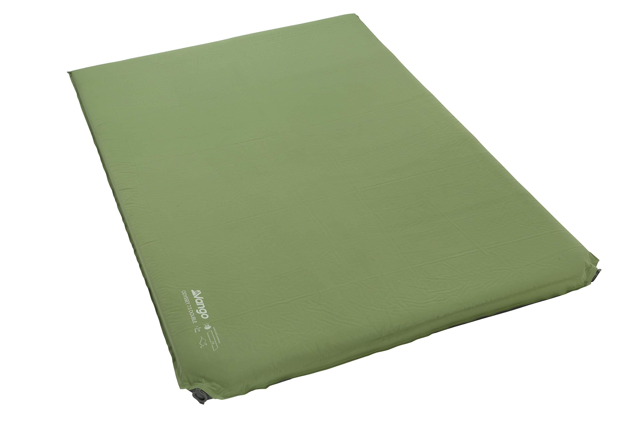 Vango Odyssey 7.5 Double Self Inflating Sleep Mat, Epsom Green, 7.5cm [Amazon Exclusive]
