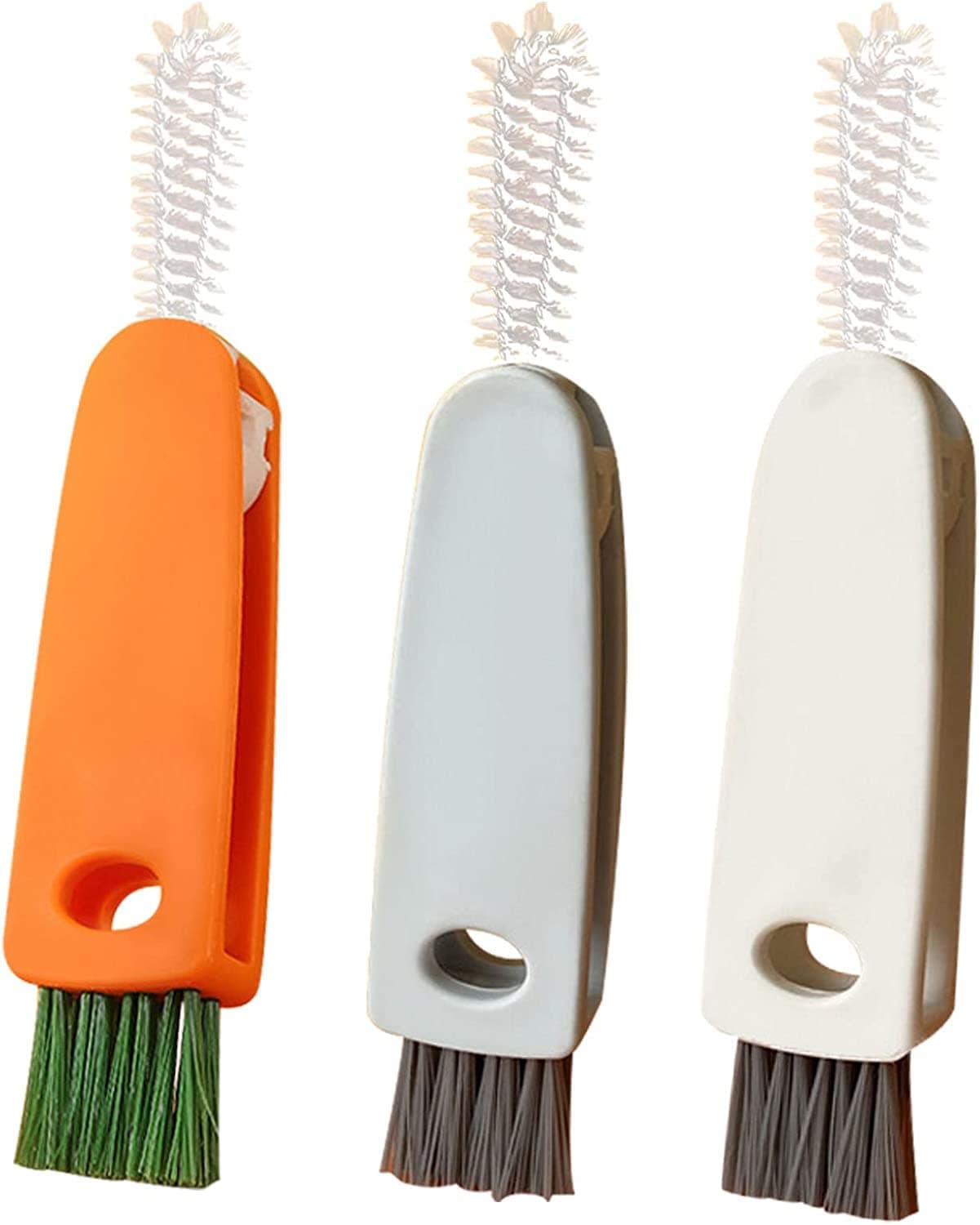 TASKHOUSE 3 in 1 Bottle Cleaning Brush Portable Cup Brush Cleaner Cup Cover Detail Brush Straw Cleaner Tools Bottle Cleaning Brush Set Home Kitchen Washing Tool 3 pcs