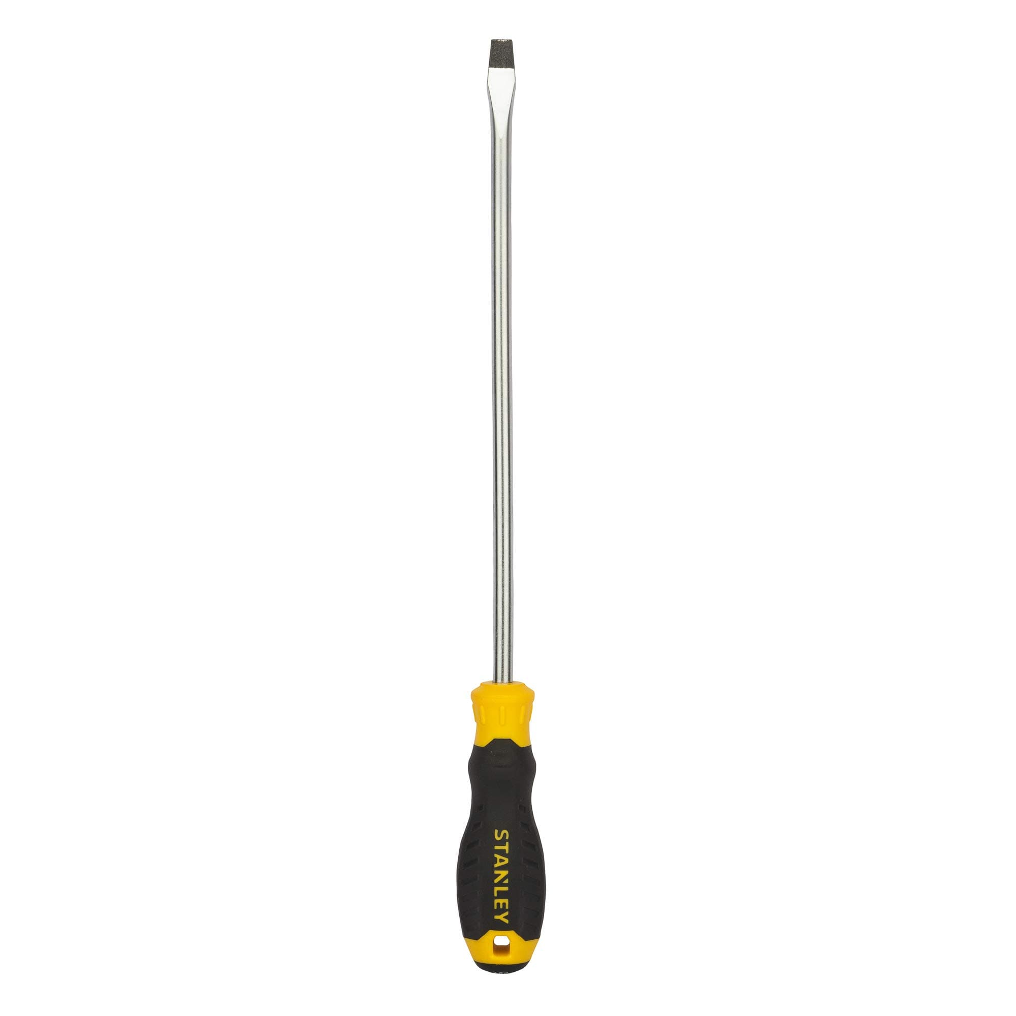 STMT60833-8 Cushion Grip™ Slotted Standard Screwdriver, 8mm x 250mm, Magnetic Tips for Easy Pick-Up & Screw Locator, Made of Chrome Vanadium Steel, Bi-Material (PP+TPR) Handle, Black & Yellow