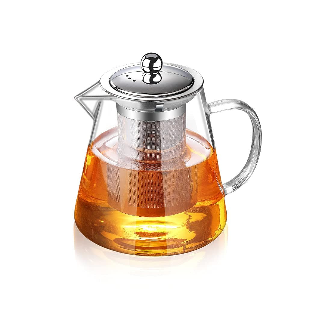 TMOST Glass Teapot with Infuser Tea Pot 32oz/43oz Tea Kettle Stovetop Safe Blooming and Loose Leaf Tea Maker Set (32oz/ 950ml)