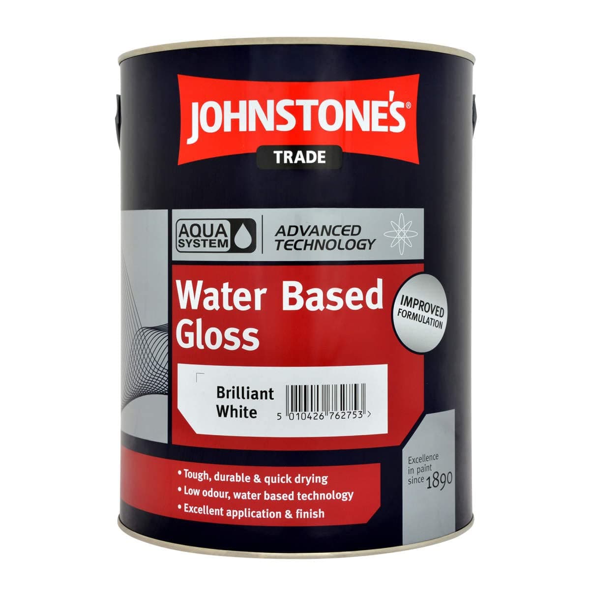 5LTR - JOHNSTONES TRADE AQUA GLOSS BRILLIANT WHITE