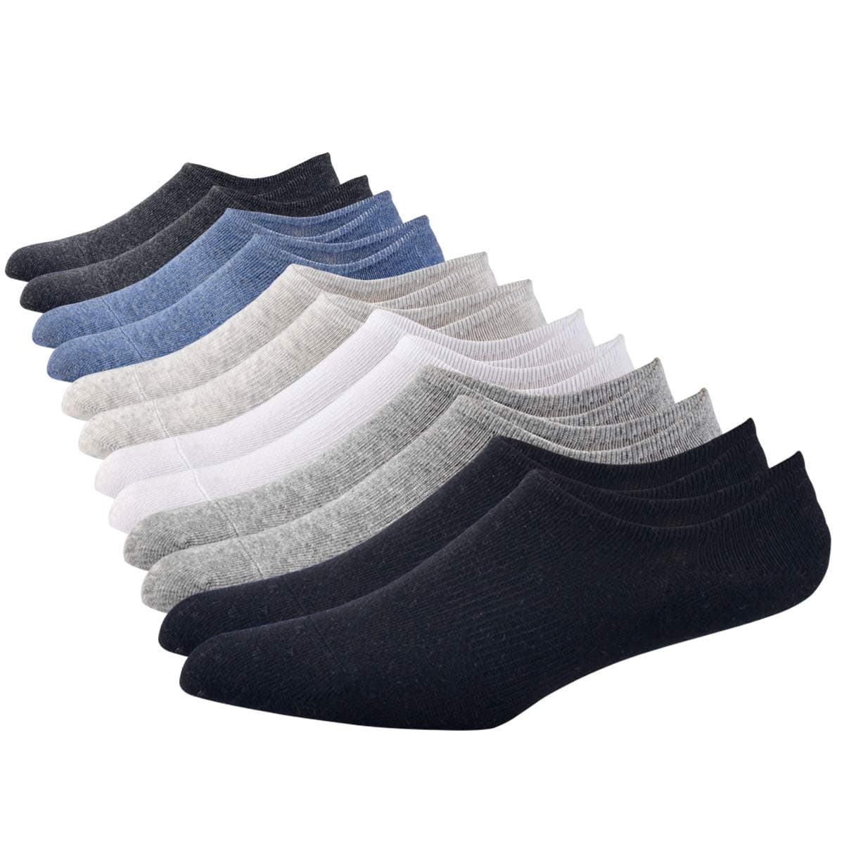 Jormatt Mens No Show Socks Cotton Low Cut Ankle Short Casual Socks Men With Non-Slip Grips, 6/8/12 Pairs